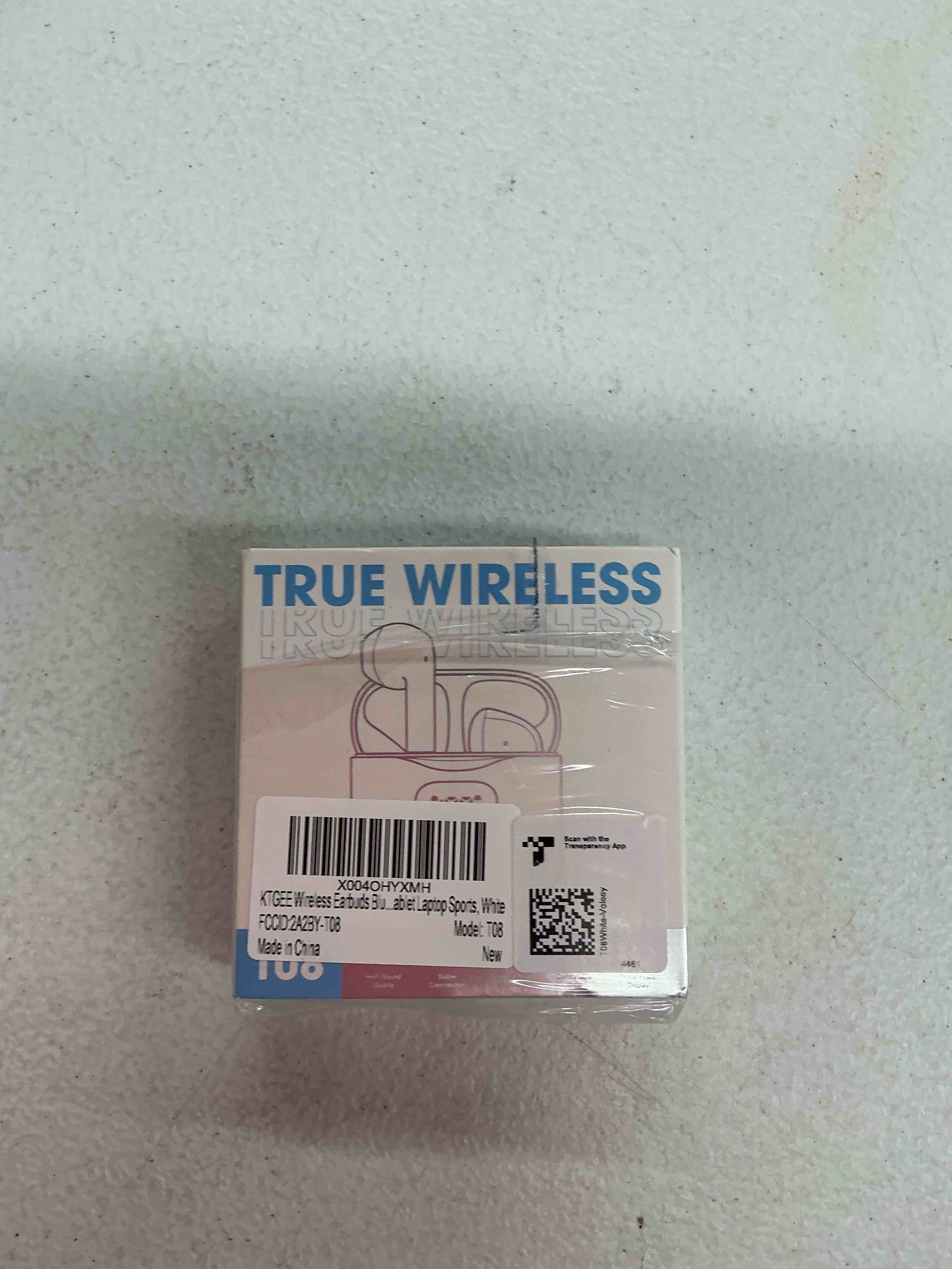 Condition photo showing New/Like New for ktgee wireless earbuds bluetooth 5.3 headphones, 40hrs playback stereo ear buds with led display charging case ipx7 waterproof in-ear earphones with mic for phone tablet laptop sports, white a-white