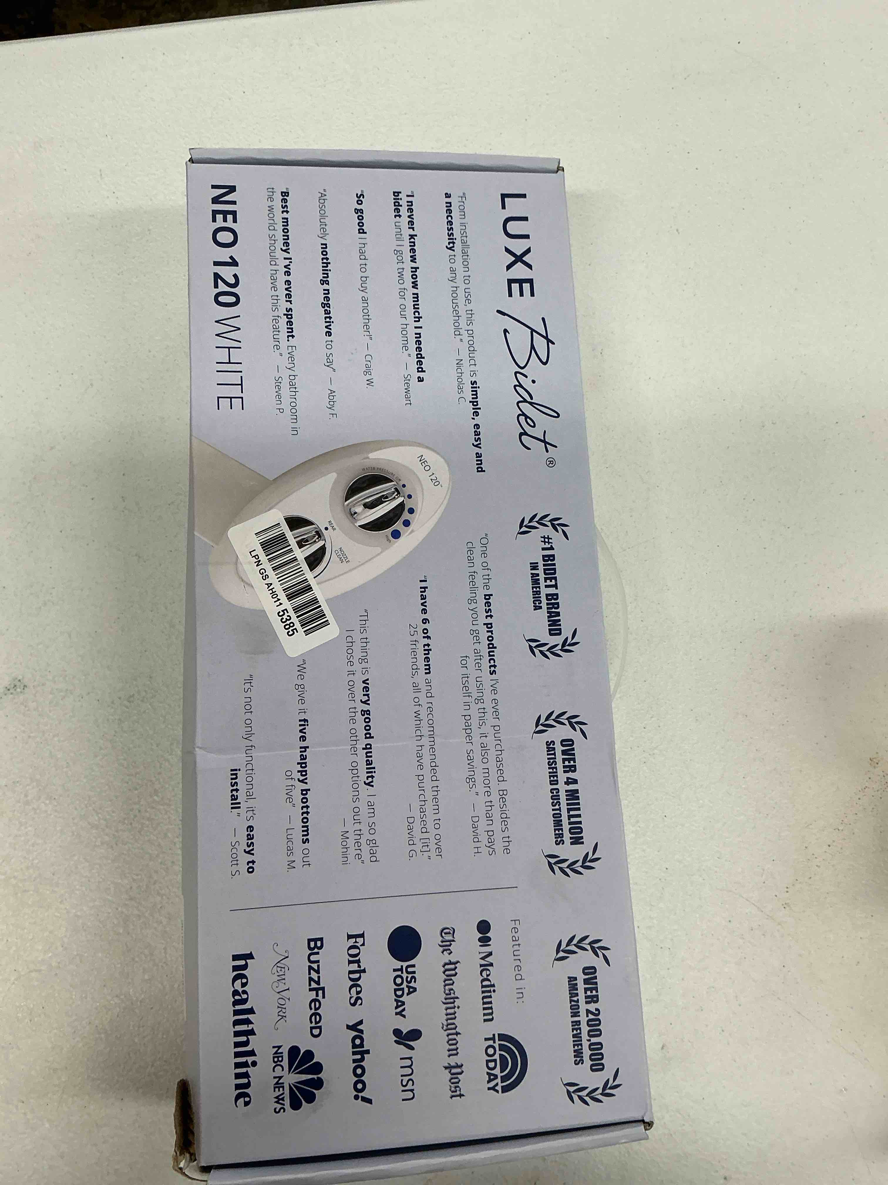 Condition photo showing Good Condition for luxe bidet neo 120 - single nozzle, self-cleaning, non-electric bidet attachment for toilet seat, adjustable water pressure, rear wash (white)