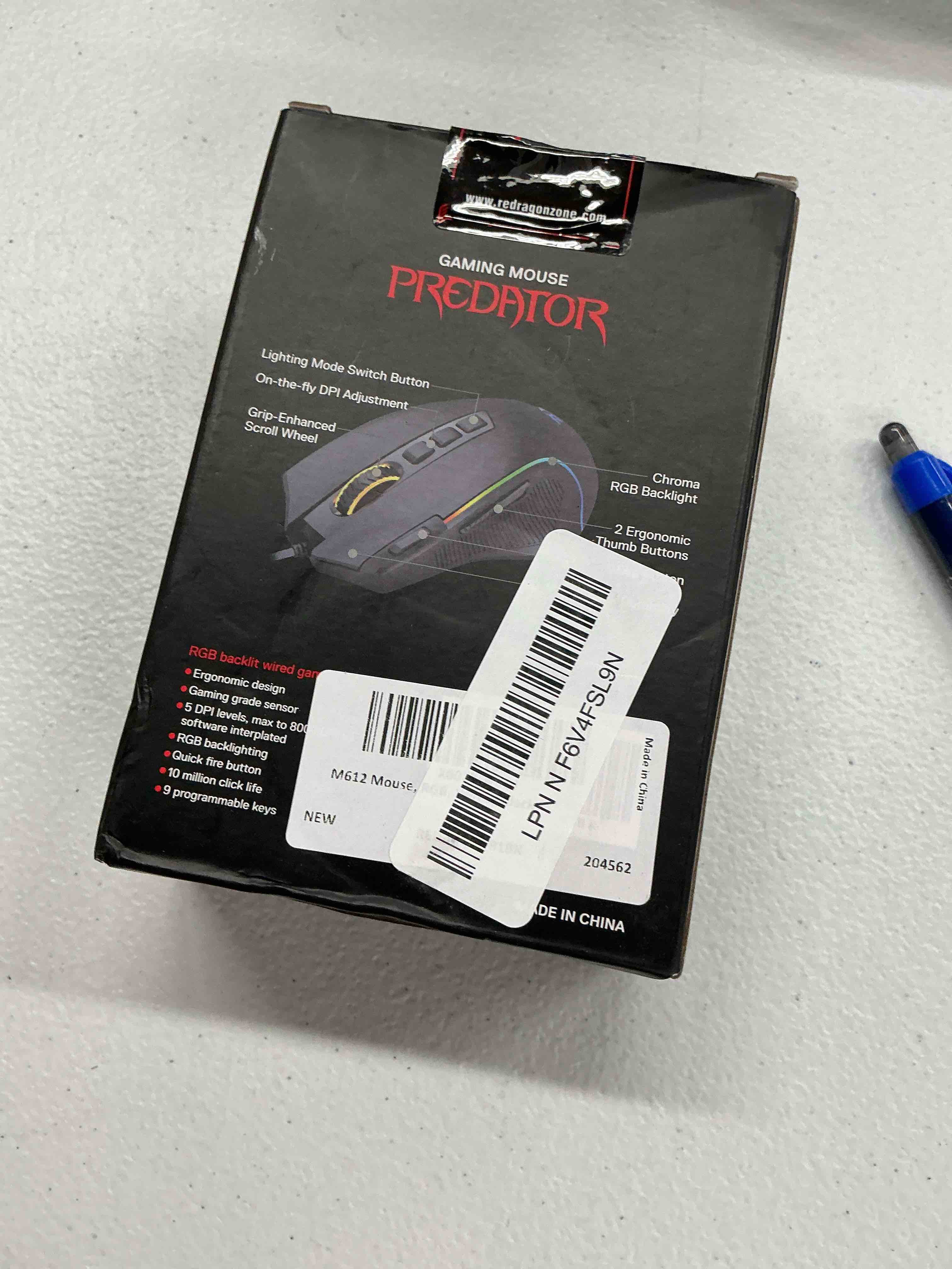 Condition photo showing Good Condition for redragon m612 predator rgb gaming mouse, 8000 dpi wired optical mouse with 11 programmable buttons & 5 backlit modes, software supports diy keybinds rapid fire button