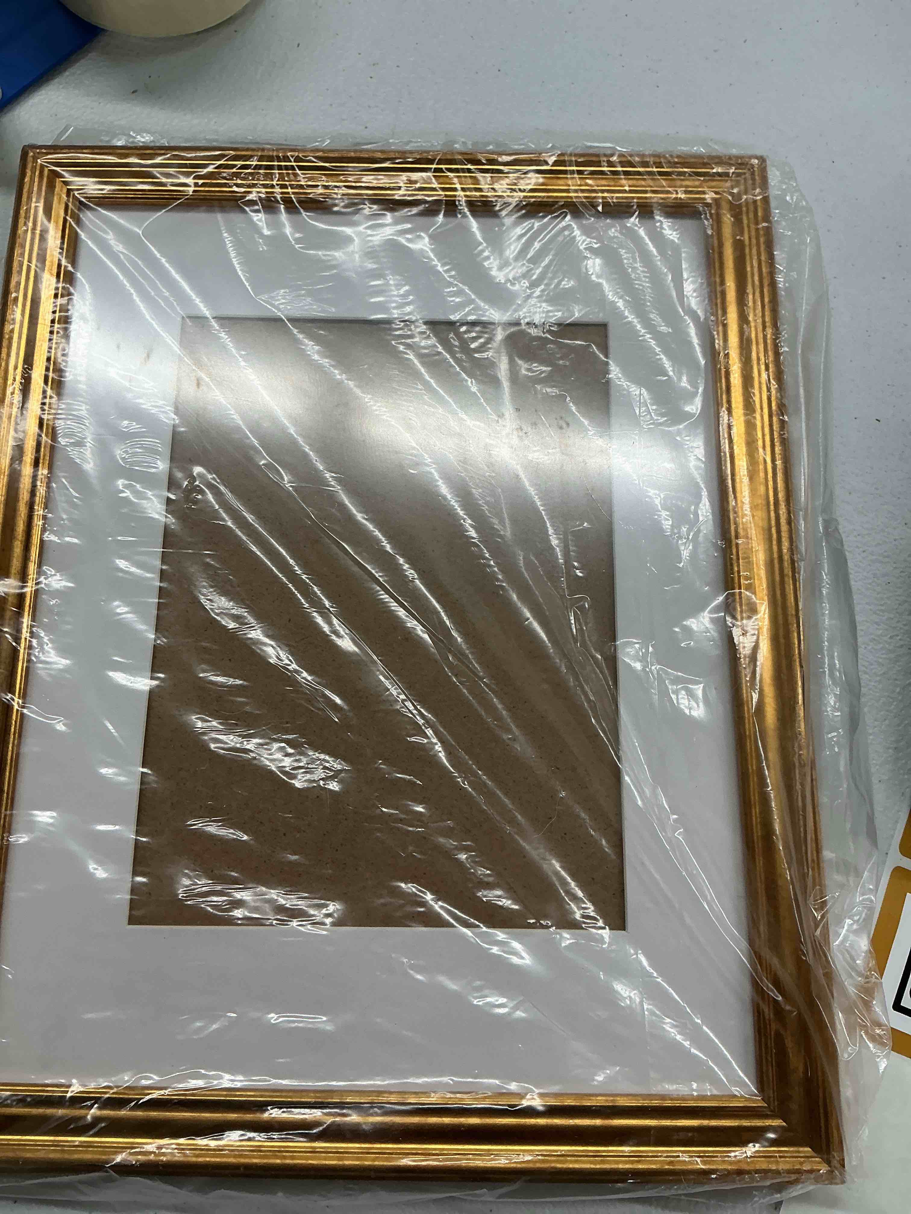 Condition photo showing Good Condition for upsimples vintage 8.5 by 11 picture frame, antique gold frames display 6x8 with mat or 8.5 x 11 without for wall or tabletop decor, 1pack 8.5x11 gold