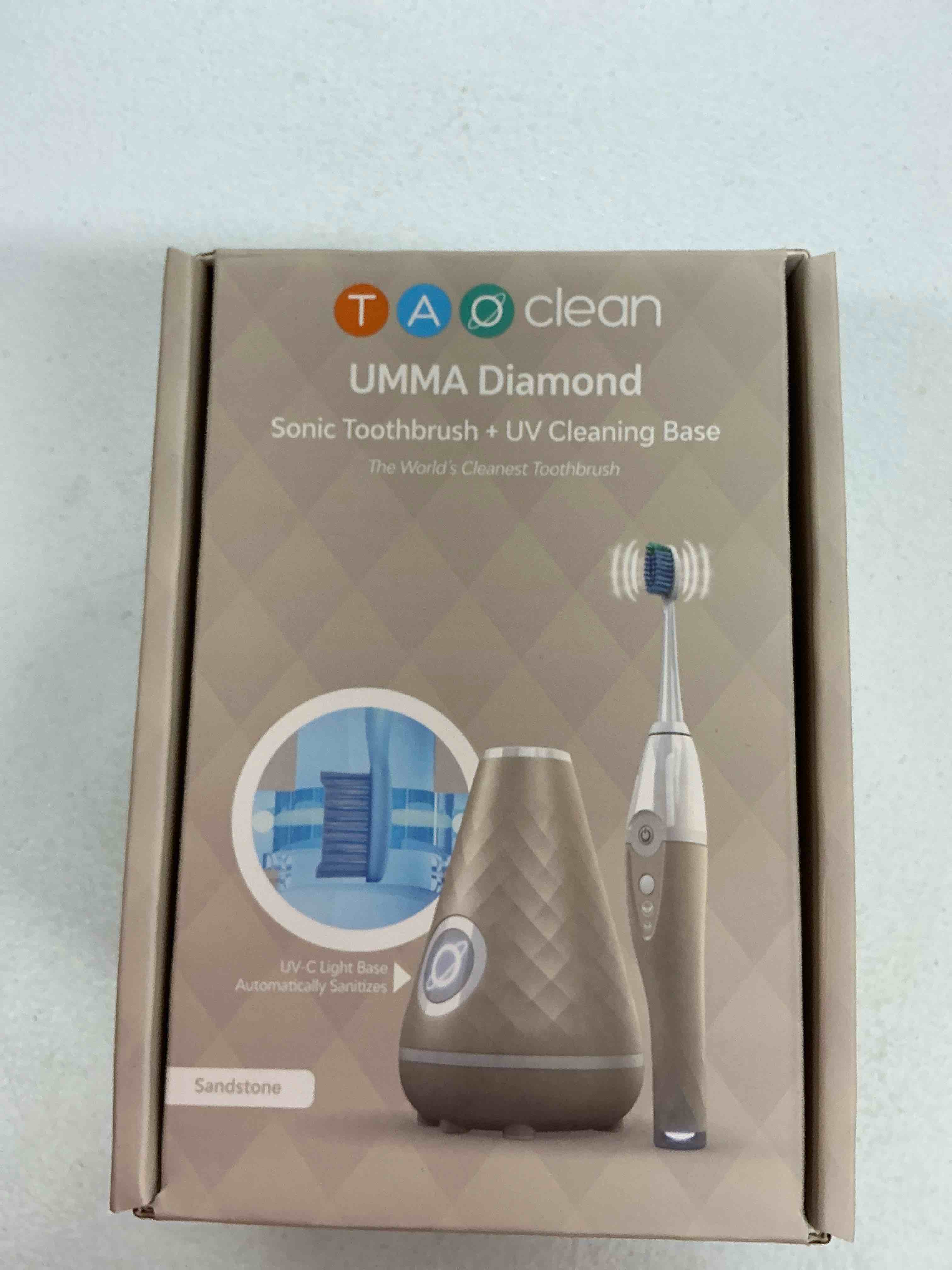 Condition photo showing New/Like New for tao clean uv sanitizing sonic toothbrush and cleaning station, electric toothbrush, dual speed setting, sandstone