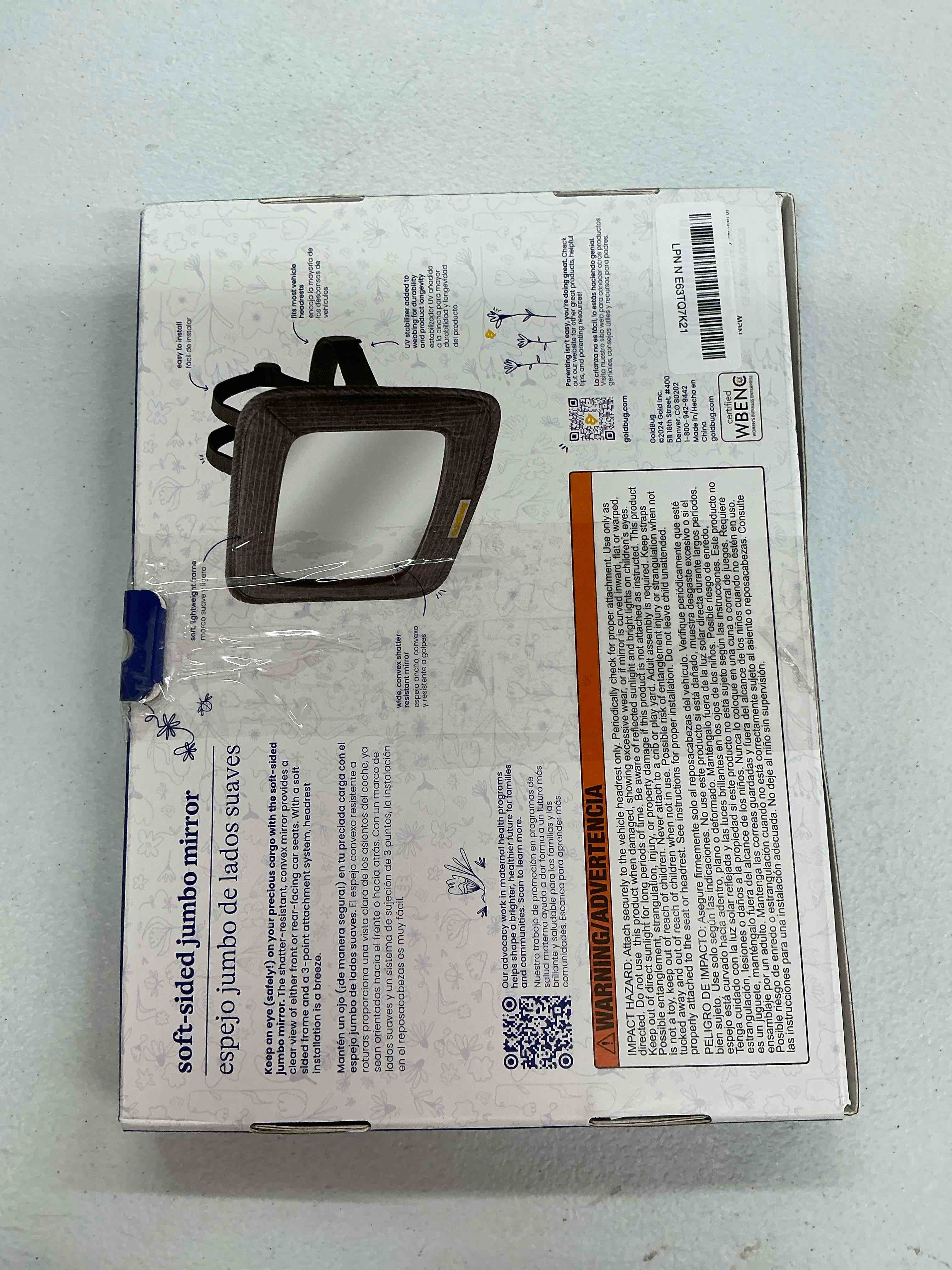 Condition photo showing Good Condition for goldbug soft sided rear & forward facing safety mirror for baby & toddler - shatter resistant - jumbo baby car mirror