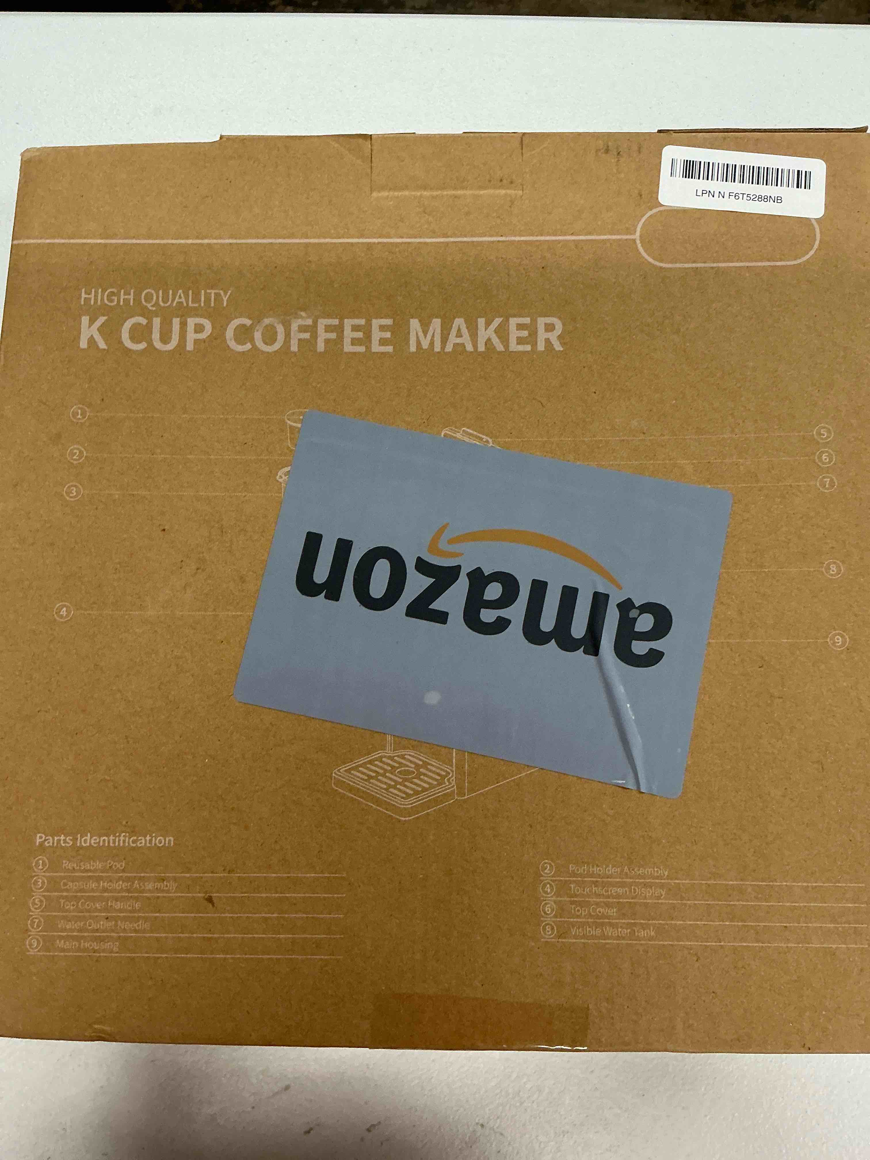 Condition photo showing New/Like New for k cup coffee maker with bold setting, single serve hot & iced coffee maker for k-cup and grounds, 52 oz removable water tank, 6 to 14oz brew size, pod coffee machine with reusable filter, gray