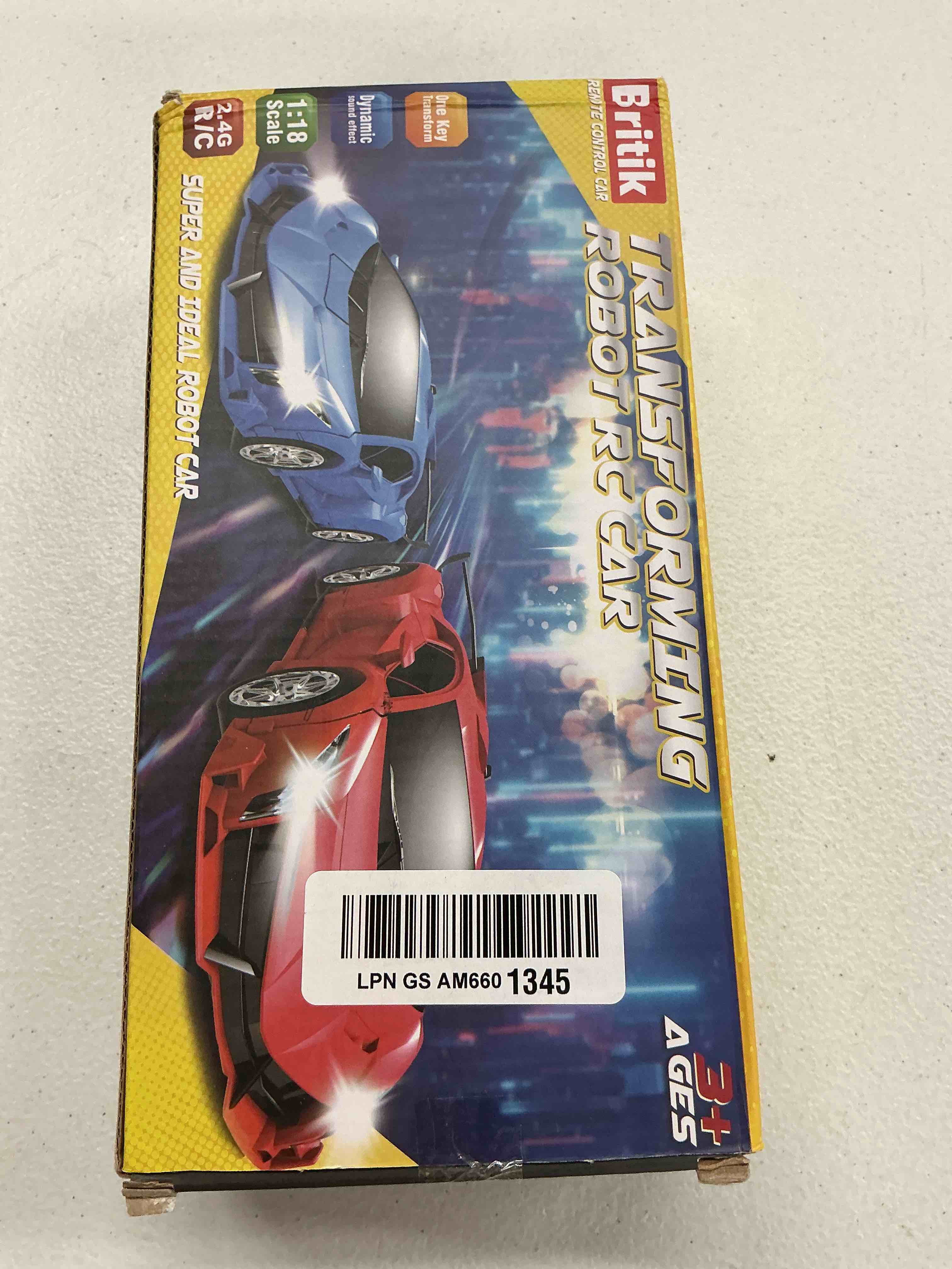 Condition photo showing Good Condition for transform remote control car - rc cars, one-button transforming, 360° rotation drifting, 2.4ghz 1:18 scale, gift kids aged 4-6 year old boys/girls, police car blue