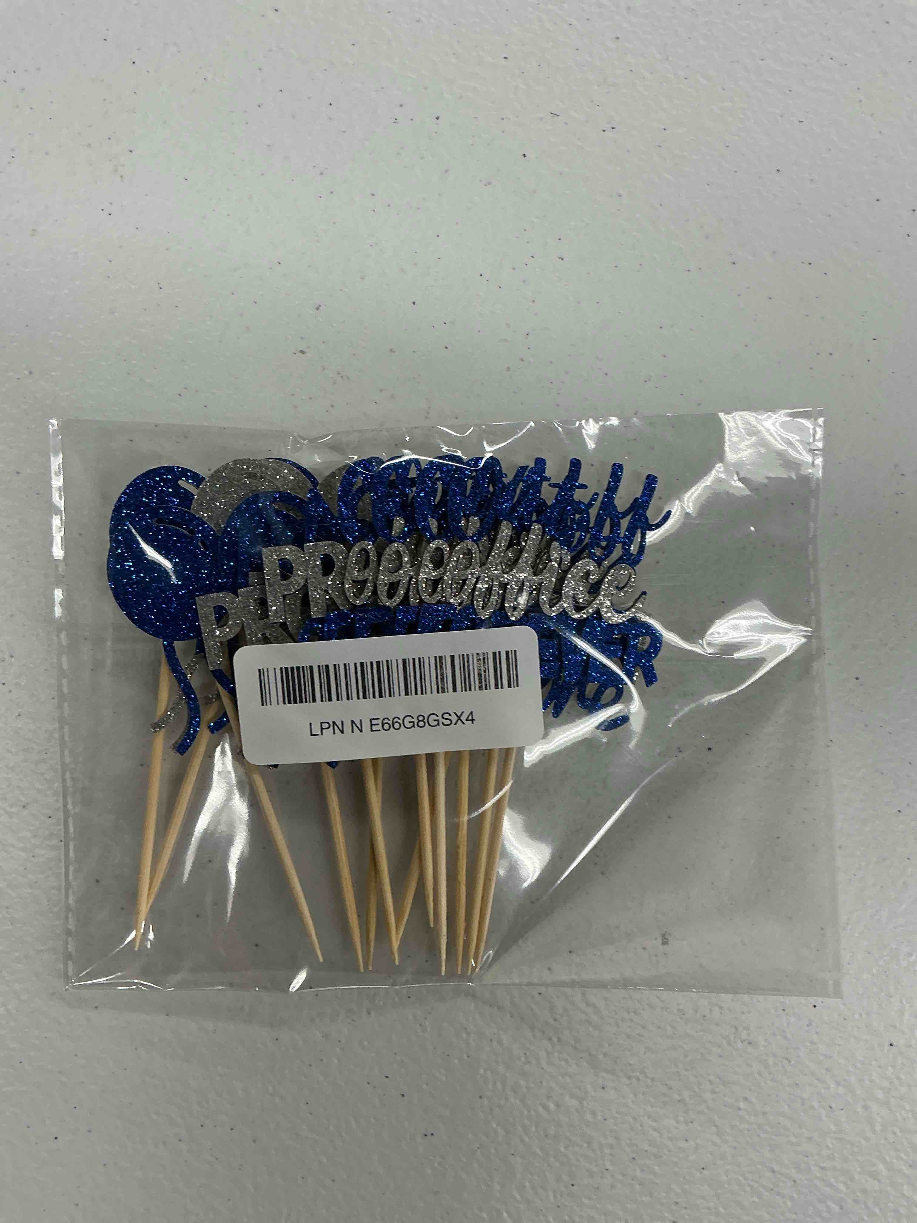 Condition photo showing Good Condition for 24 pcs happy retirement cupcake toppers officially retired cupcake picks, out of office forever retirement theme cake toppers decorations for farewell party cakes (blue&silver)