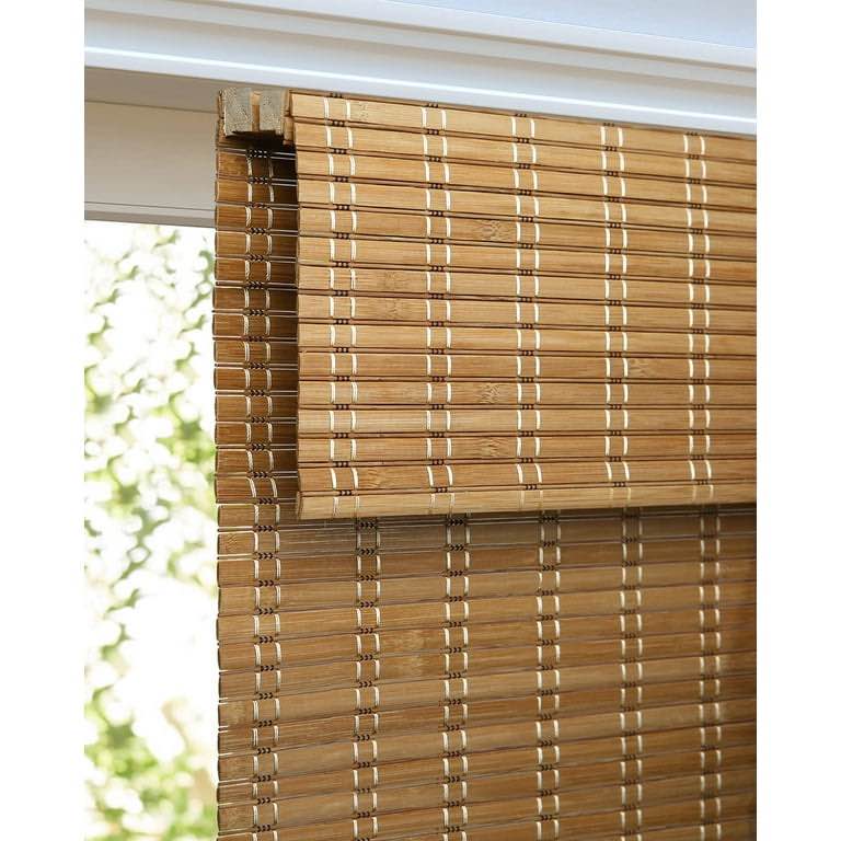 LazBlinds Cordless Bamboo Roman Shades  Light Filtering Window Treatment  Roll Up Bamboo Blinds for Window 35   W x 60   H