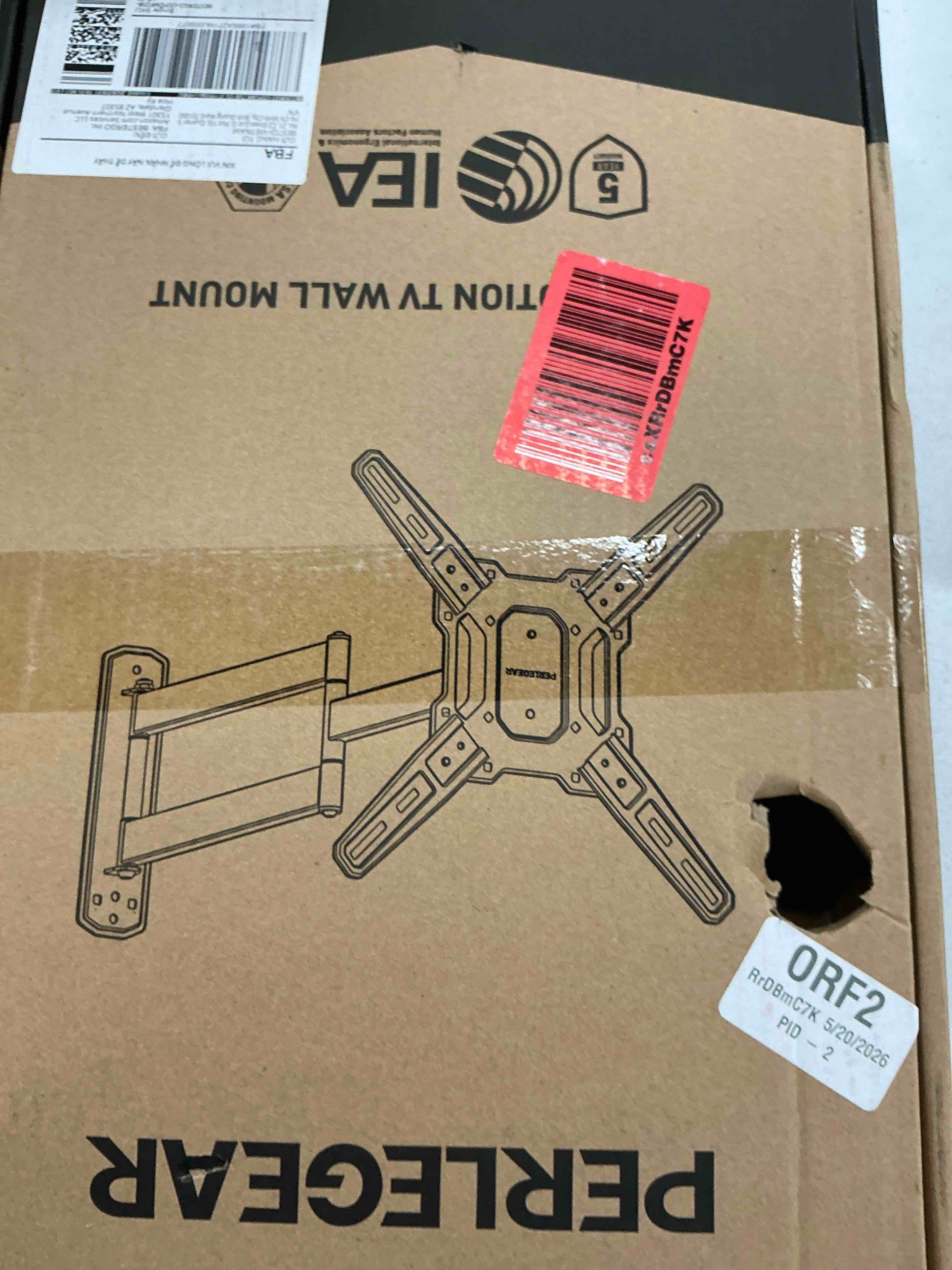 Condition photo showing Good Condition for perlegear long arm tv wall mount for 26-70 inch tvs up to 100 lbs, corner tv mount bracket with 31.65” extension, swivel, tilt articulating arms, max vesa 400x400mm, full motion wall mount pgmf25b fits 32-65'' tvs / max 400x400mm