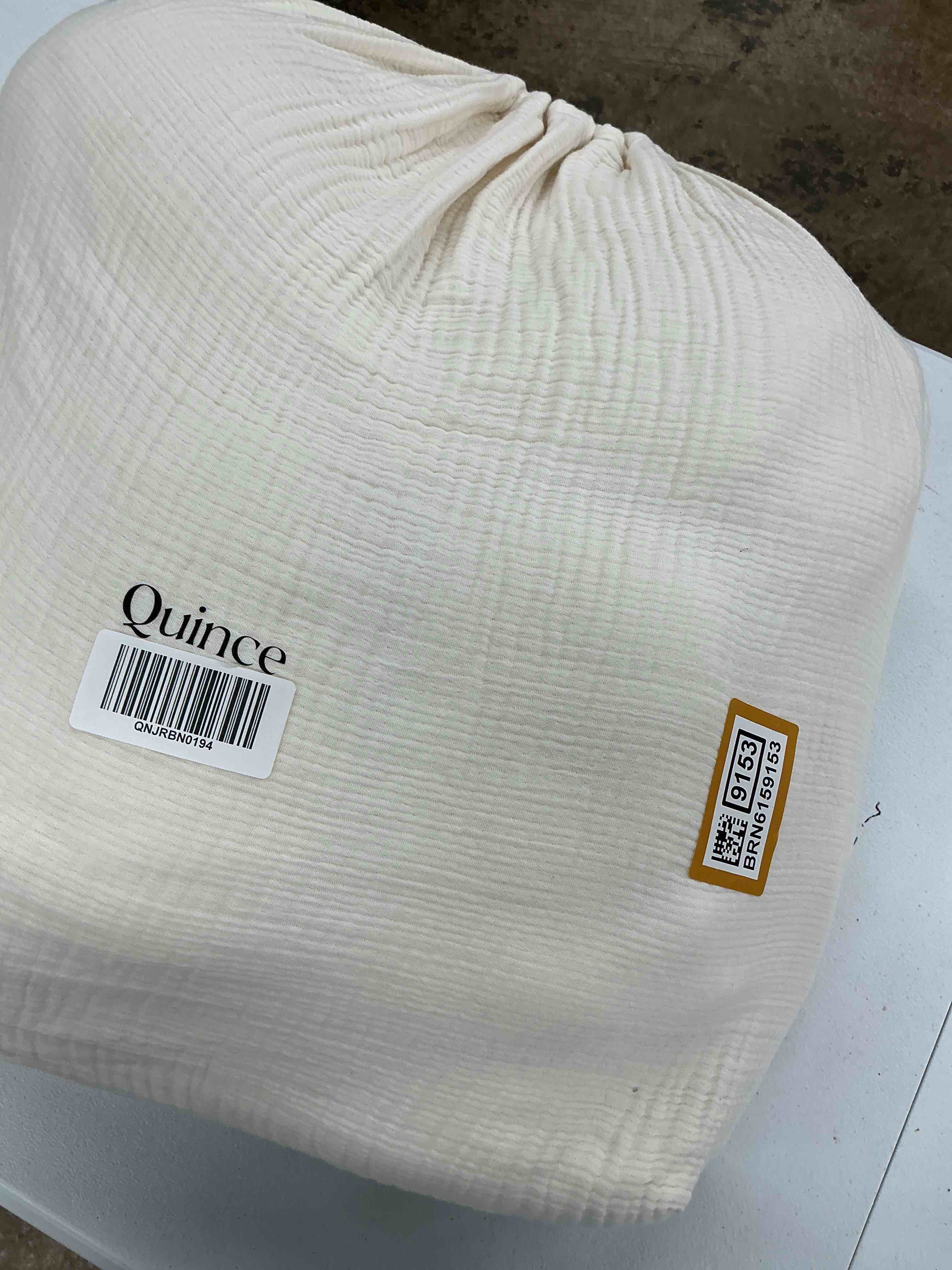 Condition photo showing Good Condition for t quince he art box double gauze cotton fabric by the yard - 100% cotton muslin fabric for diy craft & sewing material like dress, towel, bedding sets, cheesecloth, boho table runner fabric (white, 1 yard)
