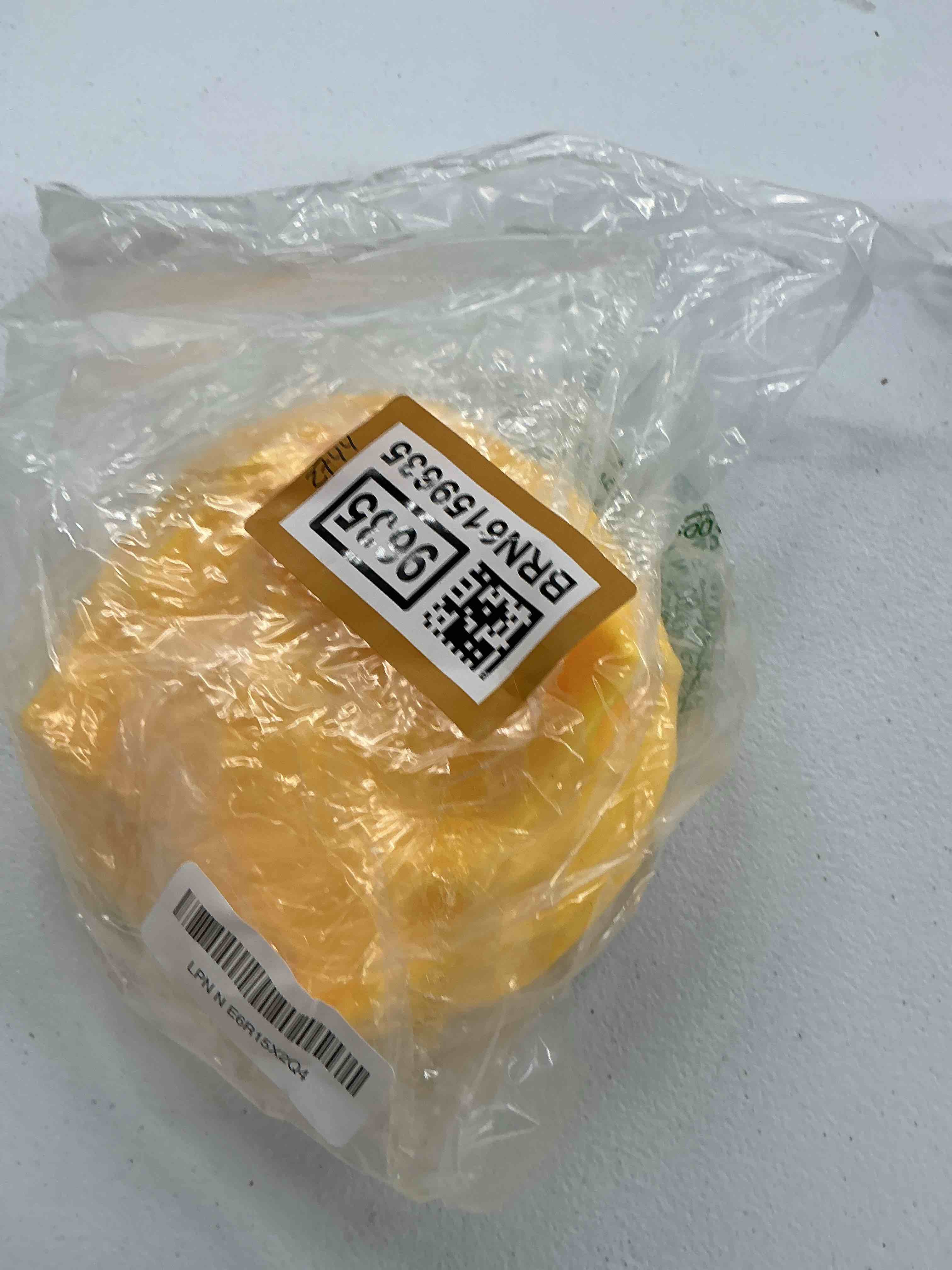 Condition photo showing Good Condition for big cheese squishy, 4.3" jumbo cheese cube block squishy toy, giant slow rising sensory fidget squeeze toy, large stress relief toy for adults,& teens, party favor birthday gift