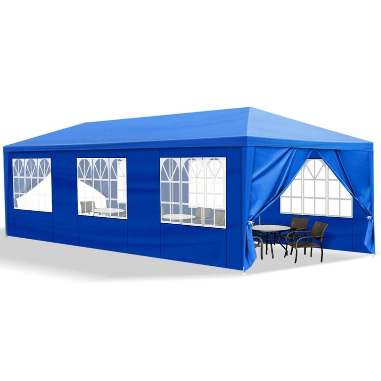 Ktaxon 10' X 30' Canopy Tent with 8 Side Walls for Party Wedding Camp and BBQ Blue