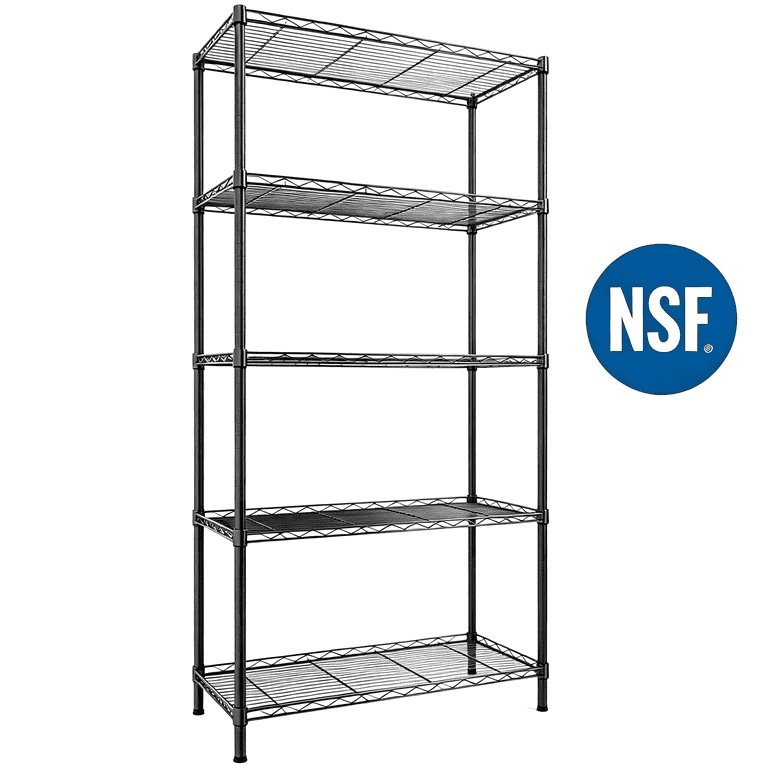 Ktaxon 5 Tier Wire Shelf, Steel Storage Shelf for Garage Office Kitchen Black, 30" W x 14" P x 60" H