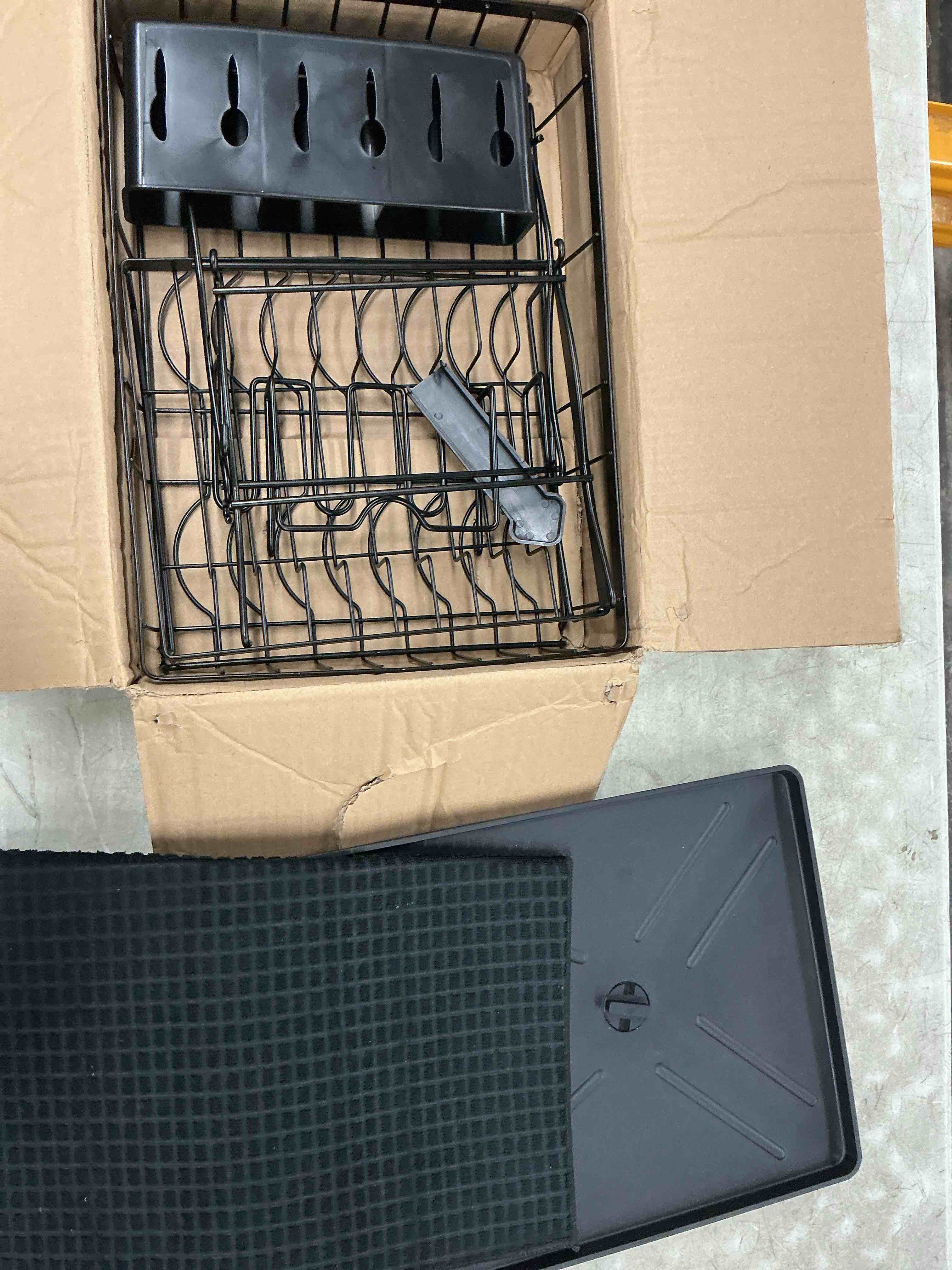 Condition photo showing Good Condition for godboat dish drying rack, 2-tier dish rack with auto-drain & mat, dish racks for kitchen counter, dish drainer with knife, fork & cup rack, gifts for women, mothers day, cool stuff & kitchen gadgets x-large/(2-tier)