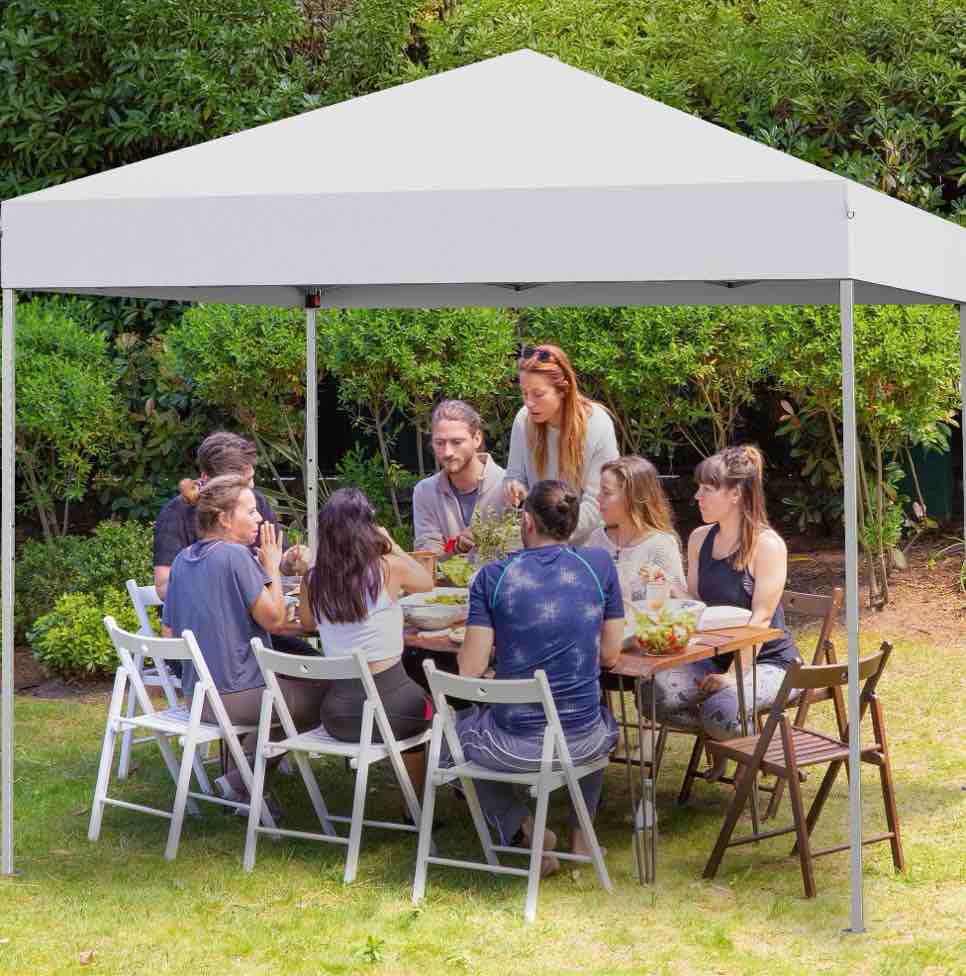 Condition photo showing New/Like New for gvdv 10 ft x 10 ft easy pop up outdoor canopy tent, straight legs instant canopy for outside with carrying bag, white
