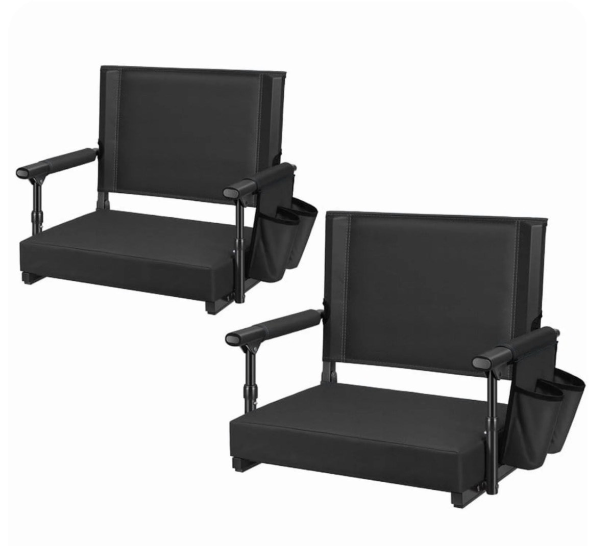 specstar stadium seats with back support and cushion  2 pack portable bleacher chairs with cup holder and shoulder strap