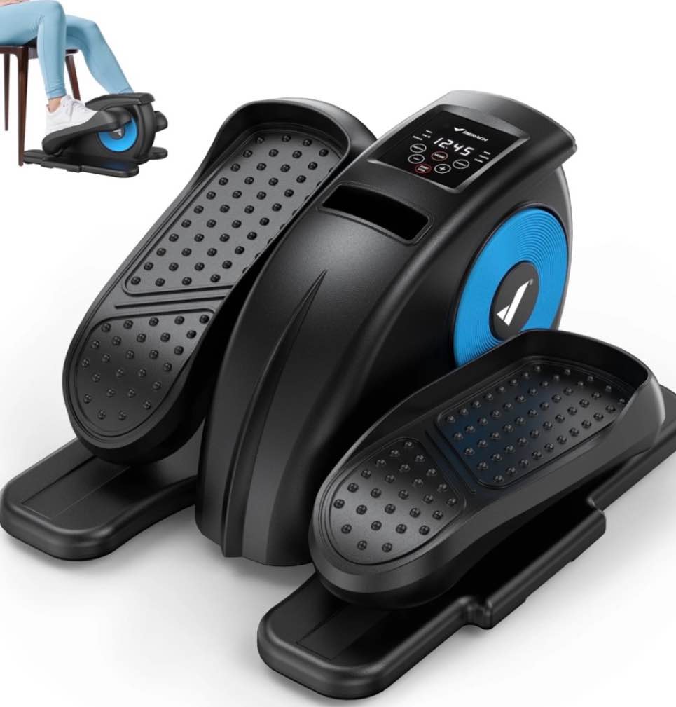 merach under desk elliptical exercise machine for seniors quiet elliptical exercise machine with 12 adjustable speed sit down lellipse leg exerciser f