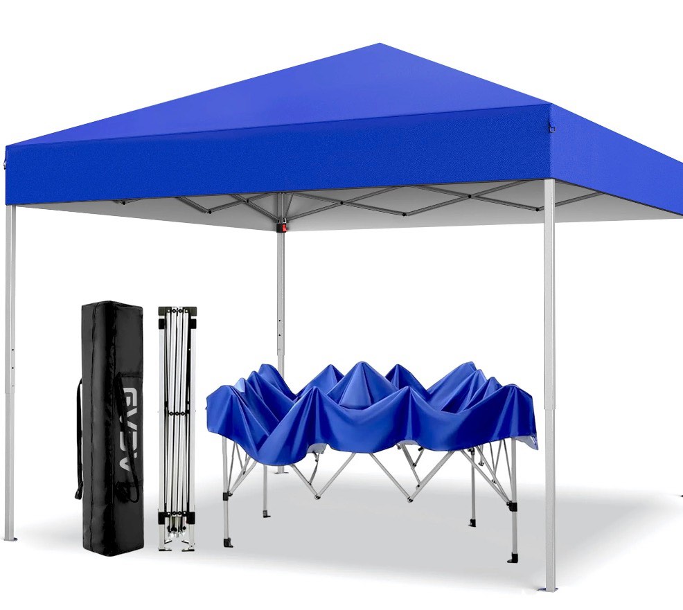 gvdv canopy tent, 10x10 ft easy pop up outdoor canopy tent, portable straight leg gazebo instant canopy, blue