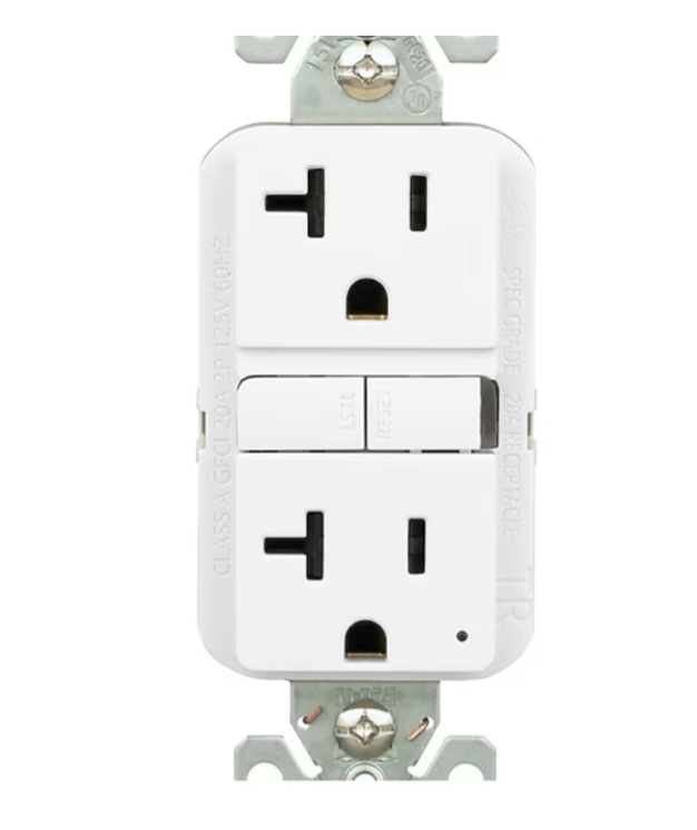 Eaton 20 -Amp 125-volt Tamper Resistant GFCI Residential Decorator Outlet Receptacles , White