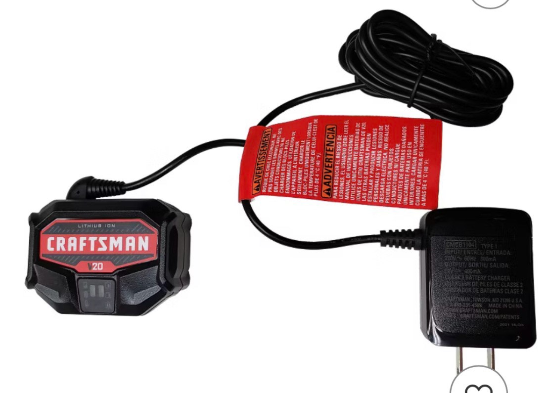 Craftsman CMCB1104 Genuine OEM Battery Charger for 20 Volt Outdoor Power Tools # N857438