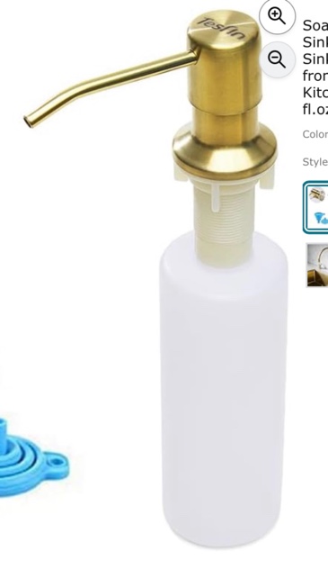 Stylish Brushed Gold 8.11-oz Capacity Deck-mount Soap and Lotion Dispenser 