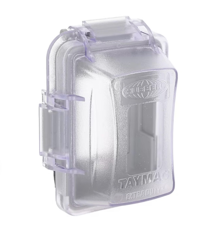 Hubbell 1 -Gang Rectangle Clear Plastic Weatherproof Electrical Box Cover