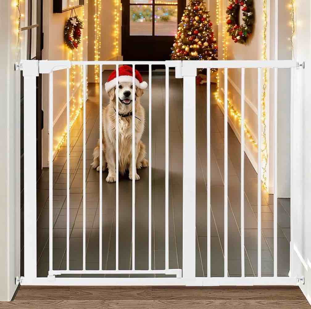 baby safety gate, extra tall 36 inch ,wide 29.5"to 48.8" baby gate for stairs and doorway,gate for ages 6 to 36 months,white