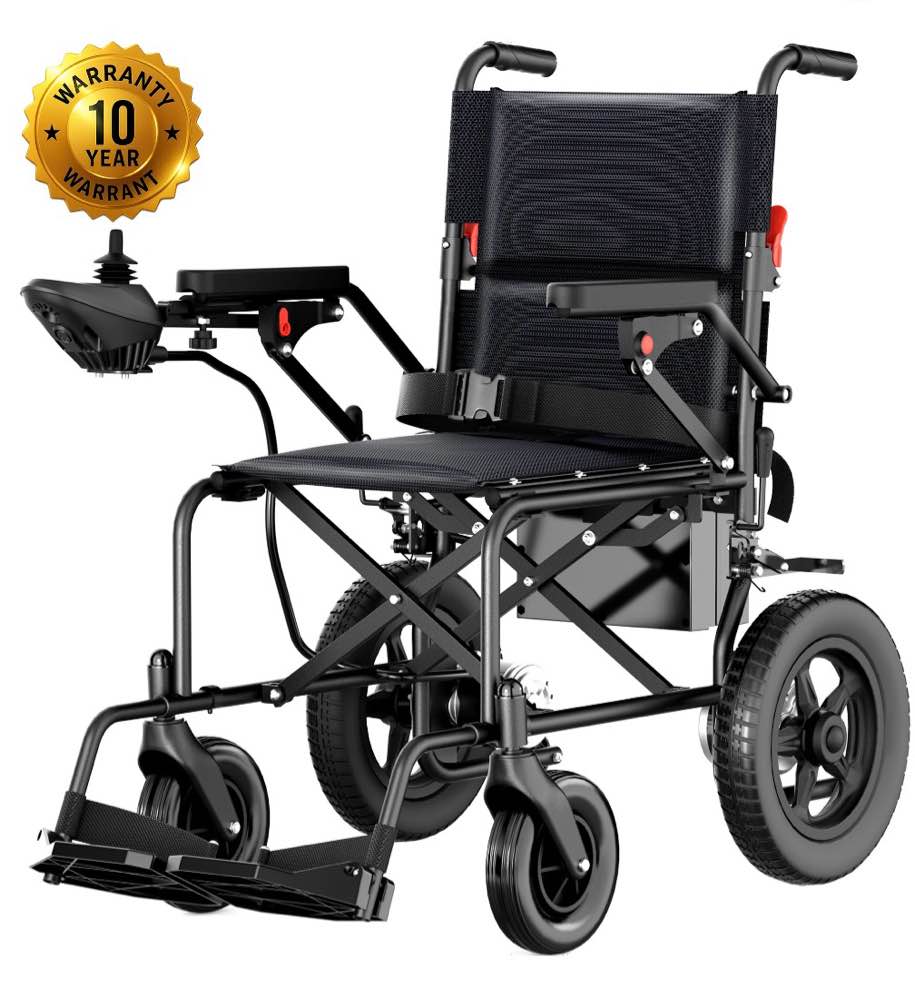 sacvon foldable electric wheelchair for seniors, all terrain motorized wheelchair for seniors with detachable battery,airline approved
