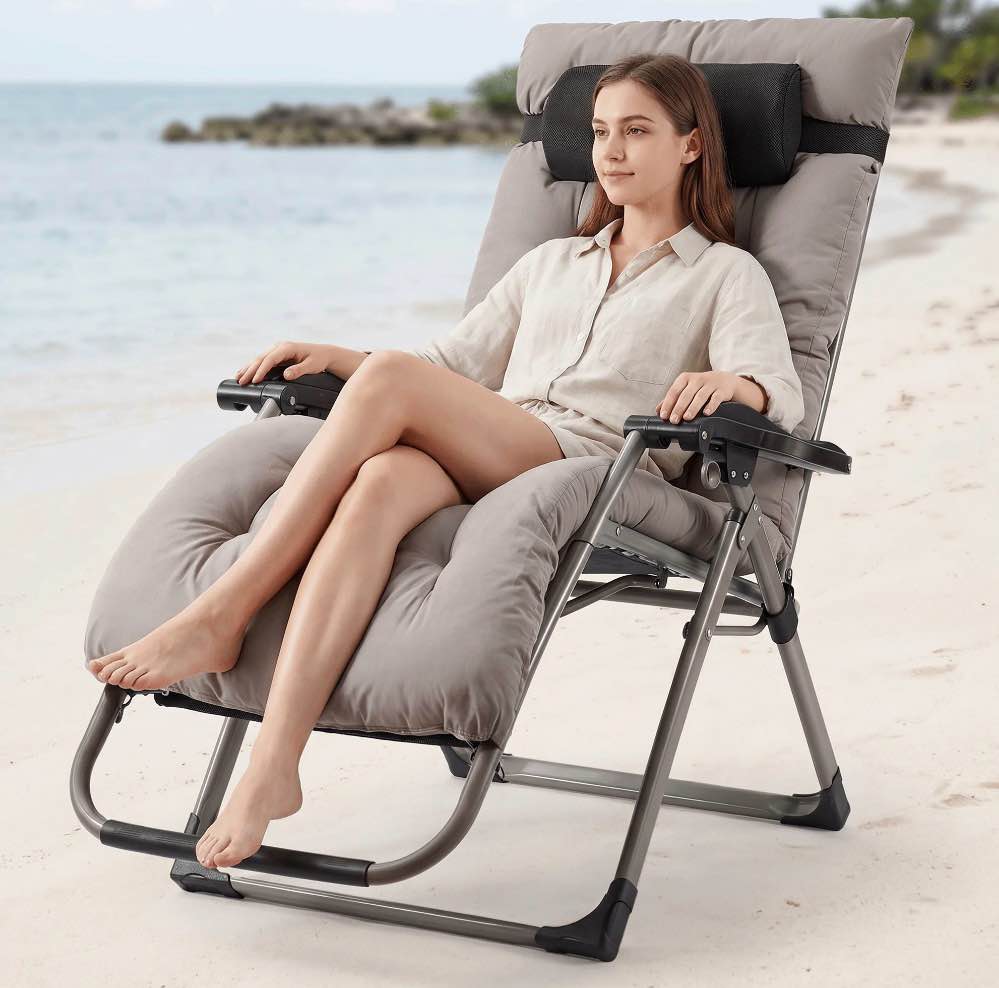 naipo zero gravity chair outdoor foldable padded lounge chair recliner with side table 353lbs lounge chair sleep relaxing winner