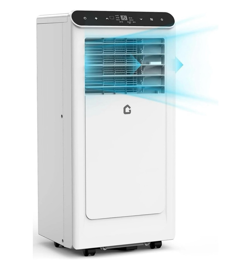 8,000 btu portable air conditioner: cools rooms up to 350 sq. ft,3-in-1 unit  with remote control