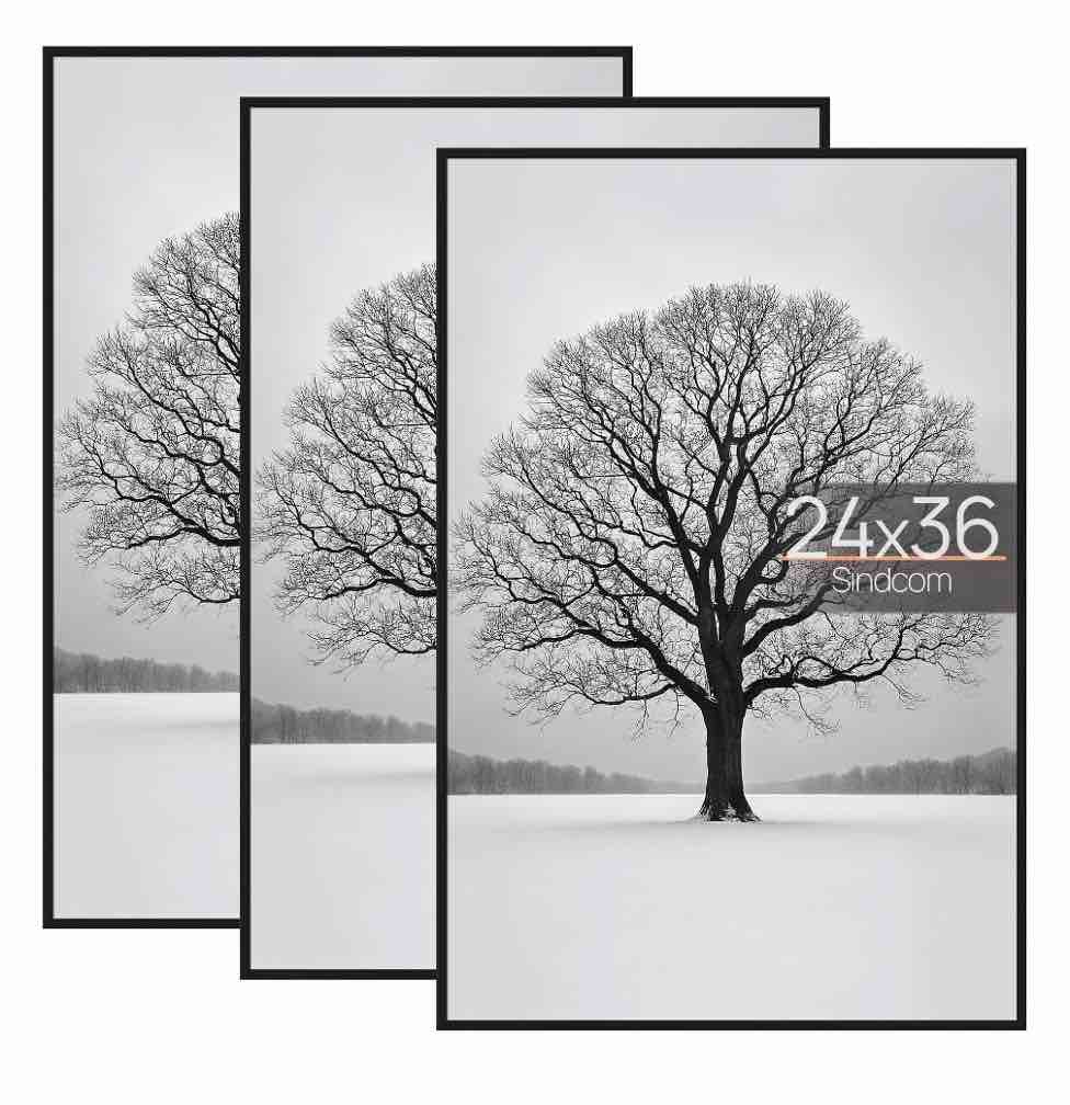sindcom 24x36 picture frames  gallery wall poster frames set of 3  black