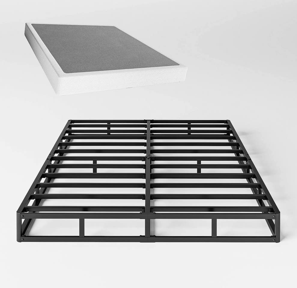 qftime 5" metal king box spring, mattress foundation, heavy-duty, easy assembly