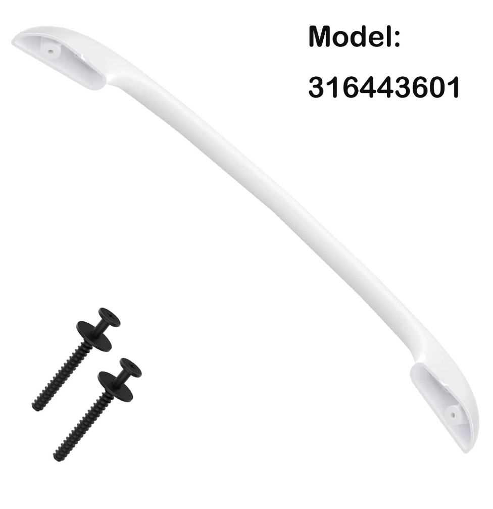 316443601 oven door handle replacement compatible with frigidaire kenmore electrolux electric range oven stove, 2 pack 316433300 oven door handle screws