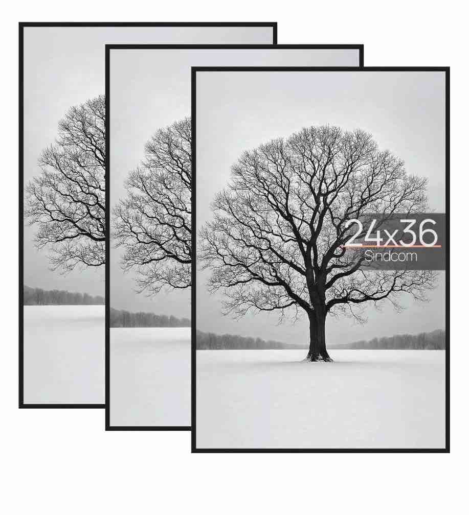 sindcom 24x36 picture frames  gallery wall poster frames set of 3  black