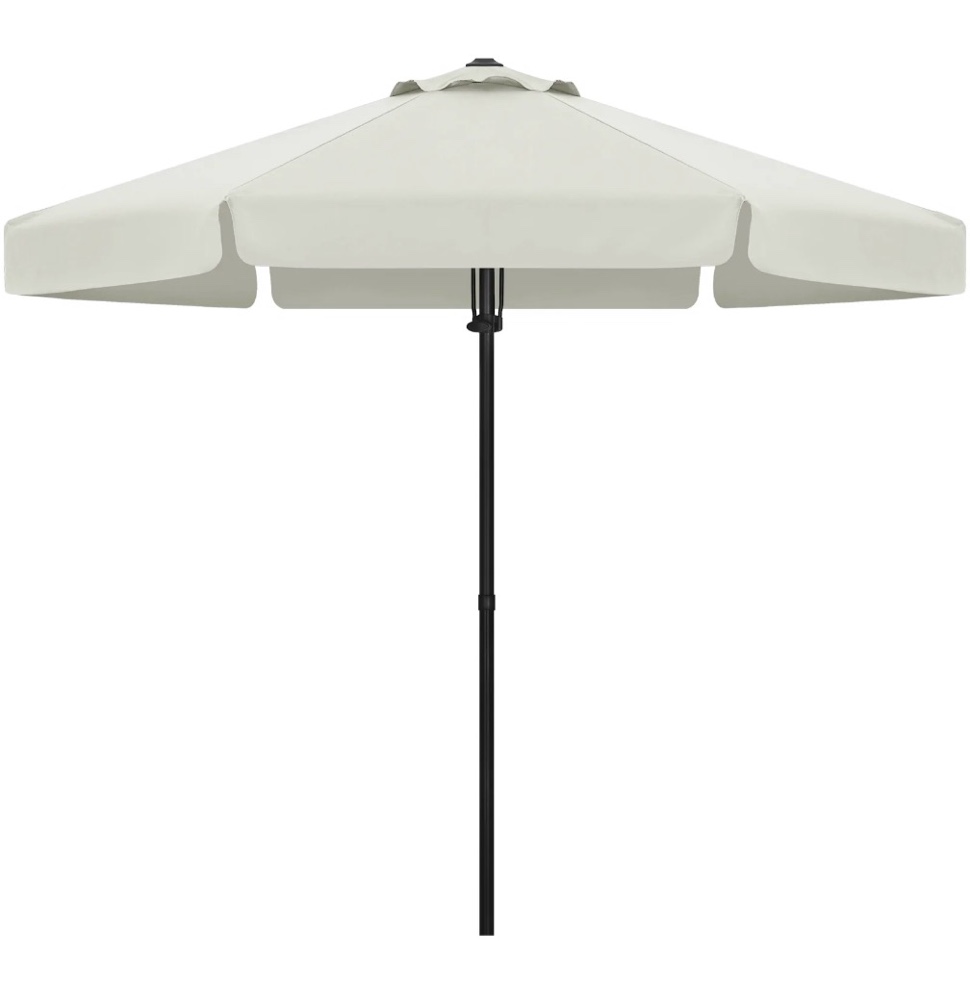 ABCCANOPY 7.5ft Outdoor Market Hand Push Patio Umbrella With Hanging Edge 12+Colors  Light Beige