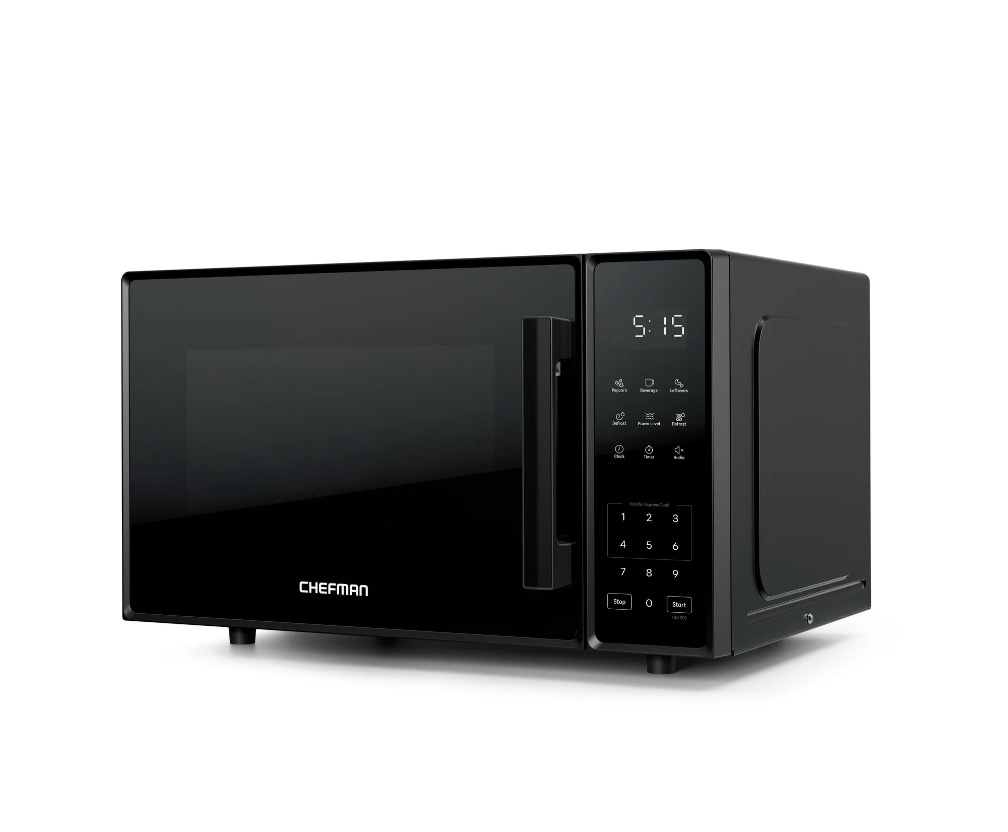 Chefman Countertop Microwave Oven 1.1 Cu. Ft., 1000 Watts with 6 Presets and 10 Power Levels - Black