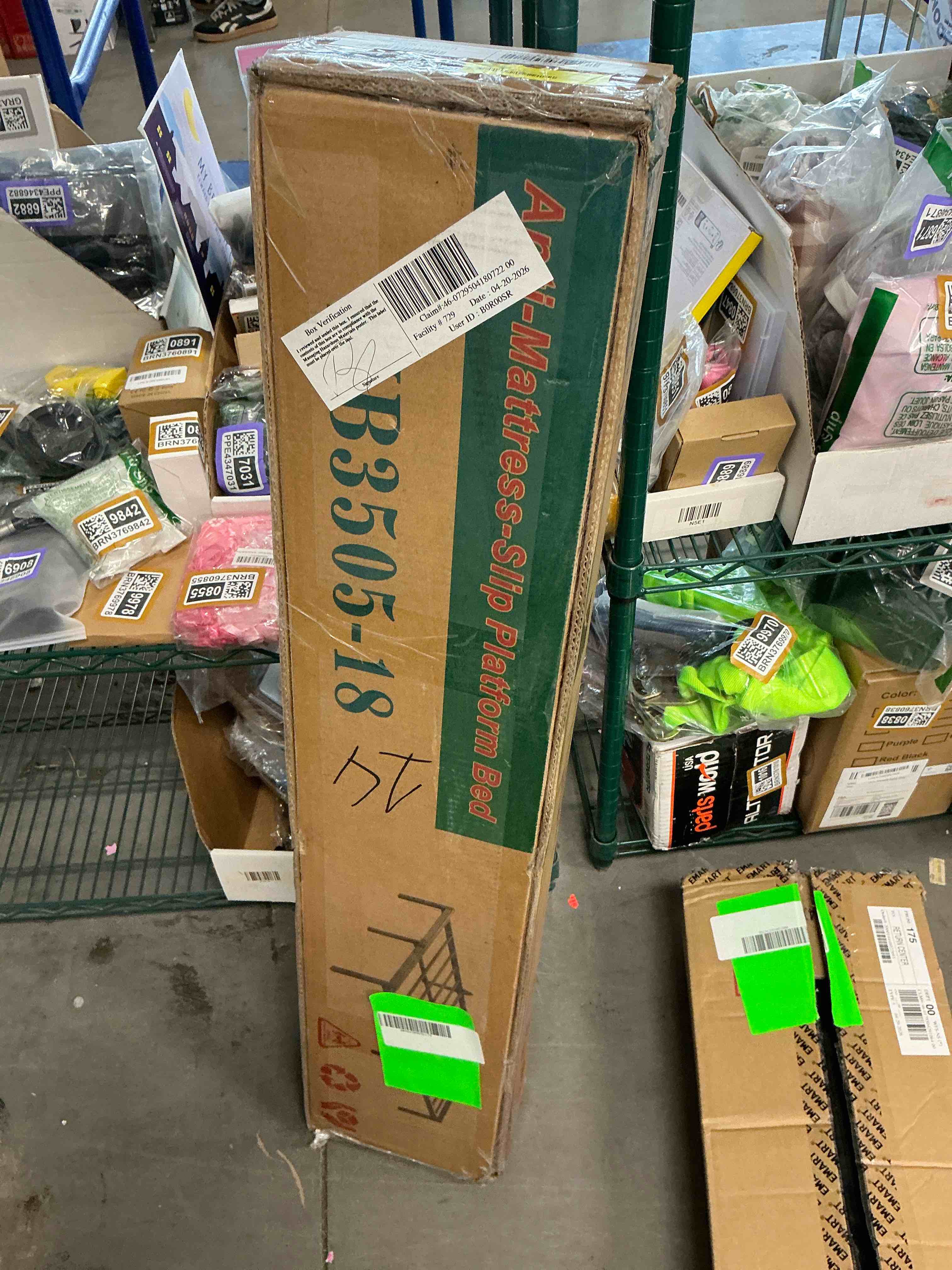 Condition photo showing New/Like New for auroral zone 18 inch king metal platform bed frame, heavy duty mattress foundation, no box spring required