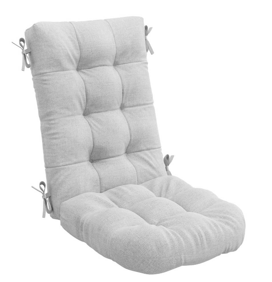 FUNDAZE Outdoor Chair Cushion Non-Skid Waterproof Seat Pad with Ties for Indoor Outdoor Rocker Chairs,Gray