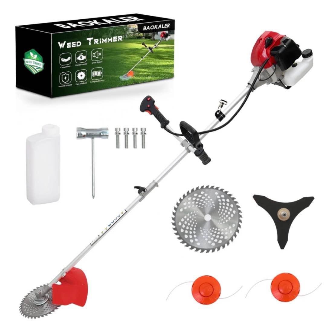 BAOKALER 52CC Gasoline Grass String Trimmer  2-Stroke Gas Powered Weed Eater  Weed Wacker with 4 Detachable Heads