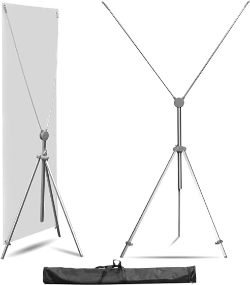 anley adjustable x banner stand with travel bag - portable retractable stand
