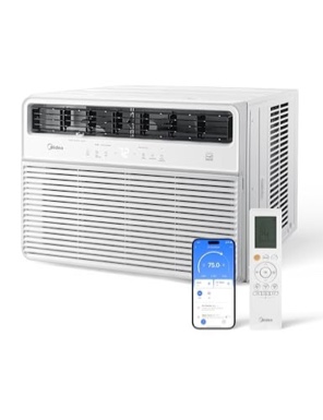 Midea 18,000 BTU Smart Inverter Window Air Conditioner with APP, Alexa Control, 208/230V AC Unit Cools up to 1,000 Sq. Ft, Quiet Operation, Energy Sav