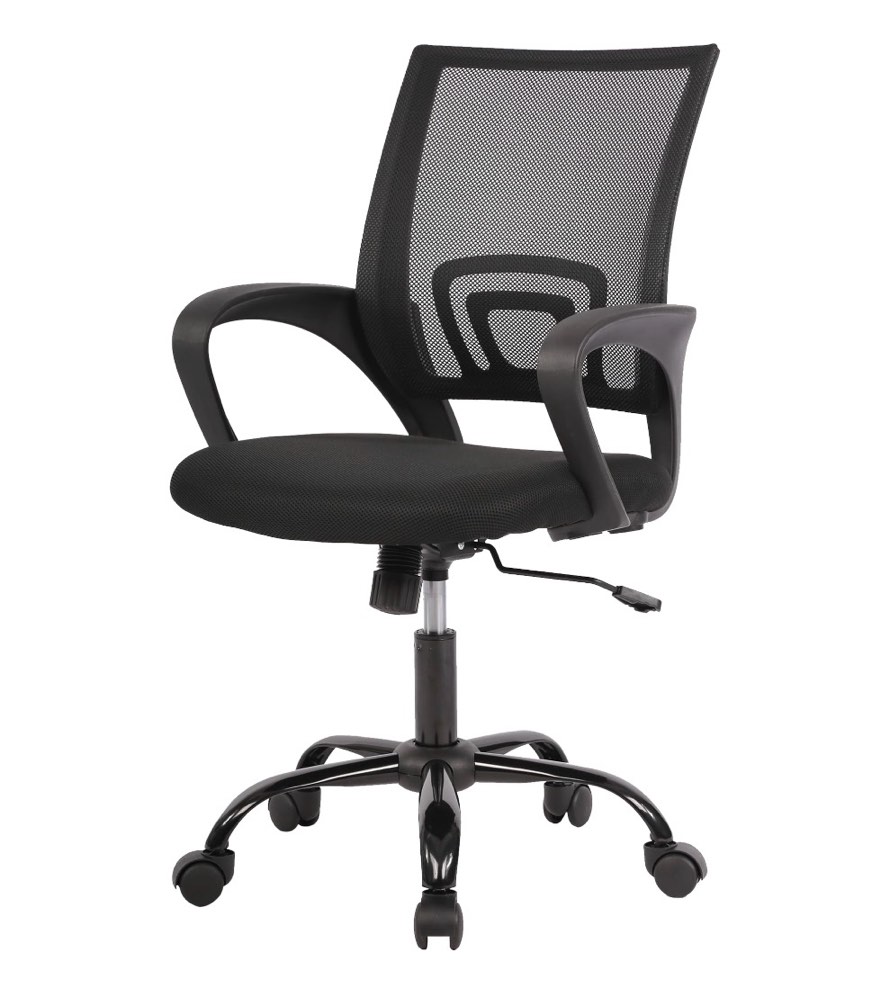 JONPONY Ergonomic Office Chair?Swivel Desk Chair with Lumbar Support, Adjustable Height with Armrests for Adults,Black