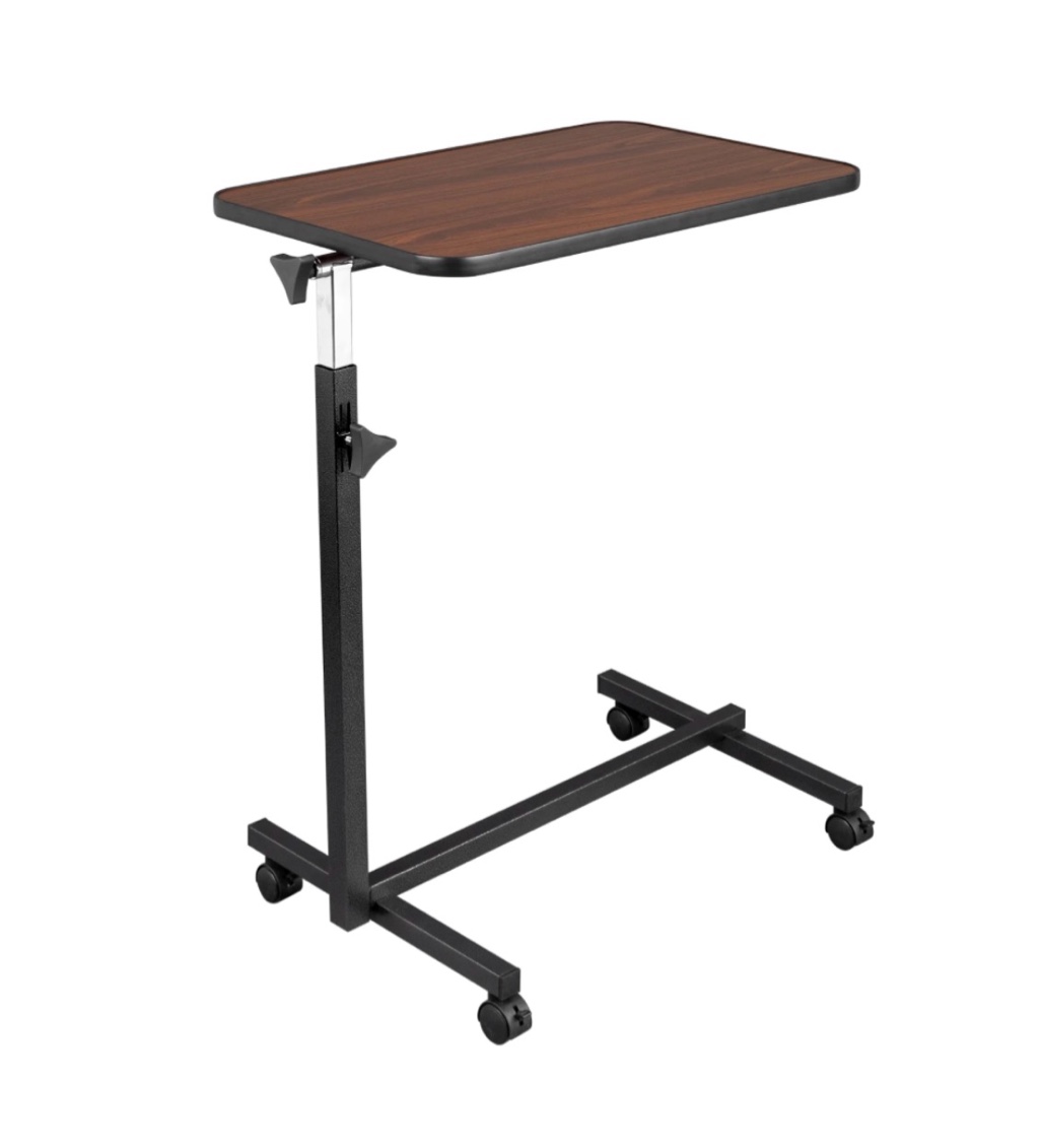 WLRETMCI Adjustable Height Overbed Table with Wheels  Bedside Tray Table for Hospital Home Office