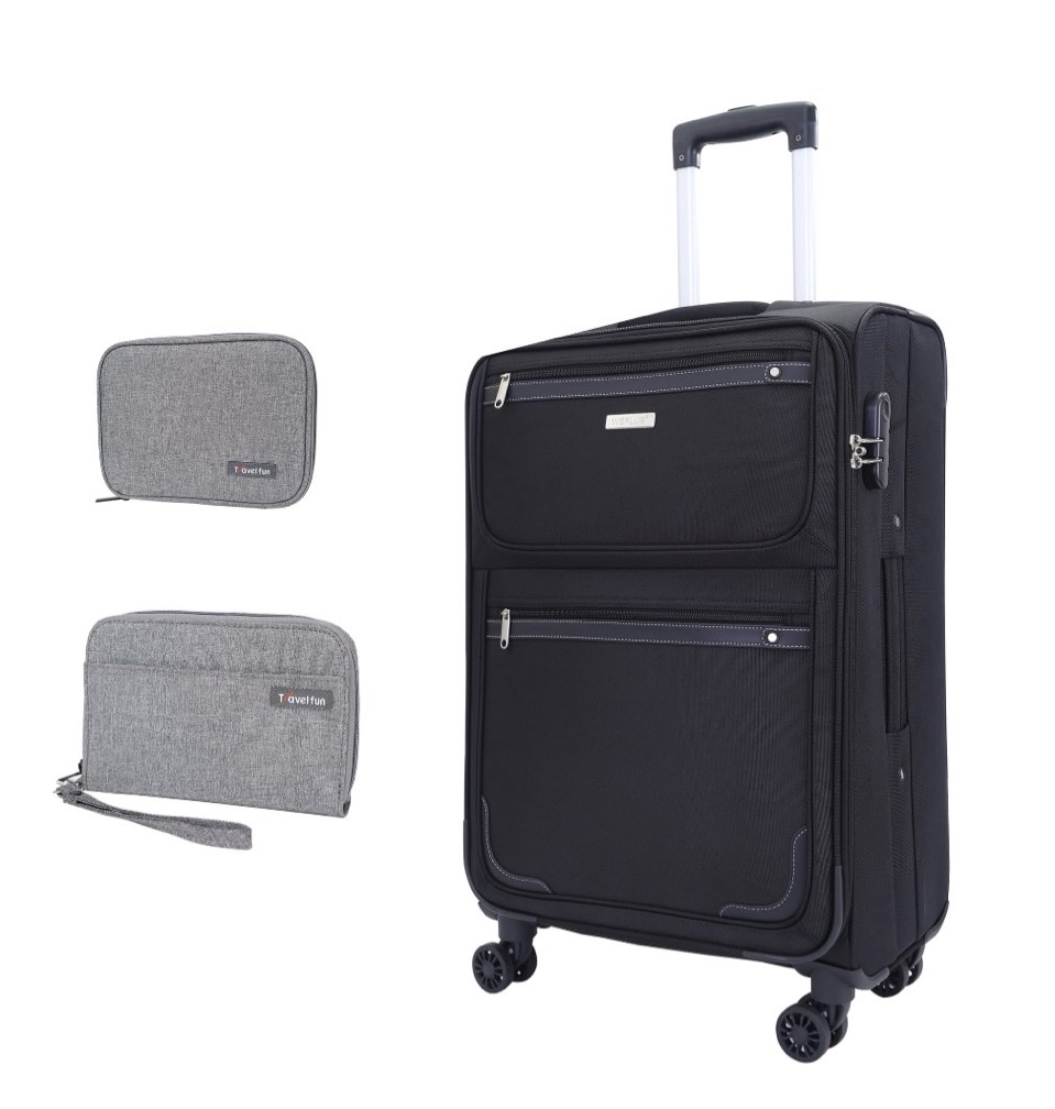 WEPLUS 3 pcs Suitcases 24 inch Expandable Checked Luggage Softside Medium Travel Suitcases with Spinner Wheels Lightweight Durable Carry Luggage