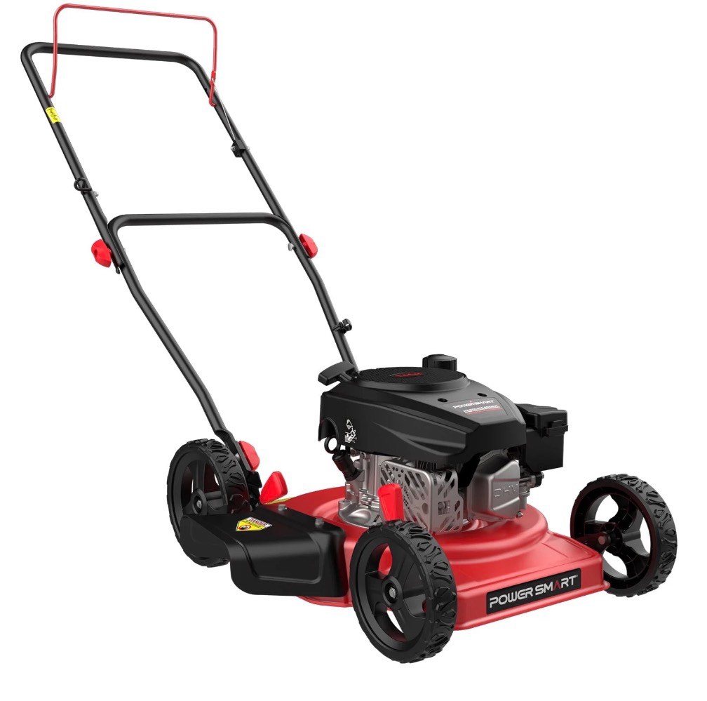 PowerSmart 144cc 18"  Gas Push Lawn Mower, Steel Deck, 5-Position Height Adjustment