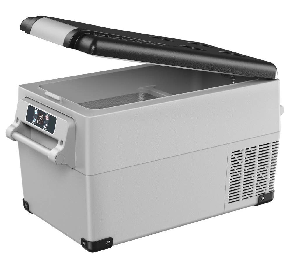 Simzlife 12 Volt Car Refrigerator  37QT(35L) RV Refrigerator  Freezer Fridge Cooler DC & AC  for Home  Travel  Camping  Fishing  RV and Outdoor  Gray