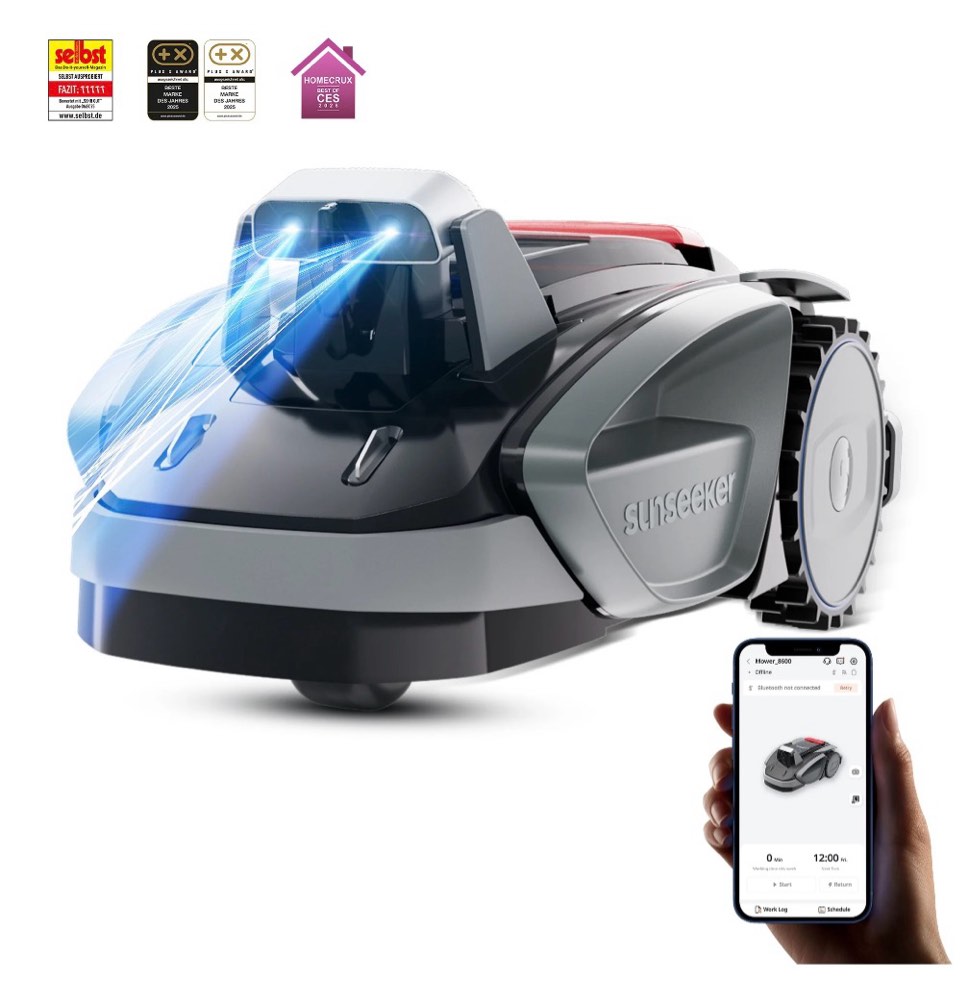 V3 Wireless 8 in. Robot Lawn Mower (0.15 Acre) with One-Click Mowing and Automatic Lawn Care