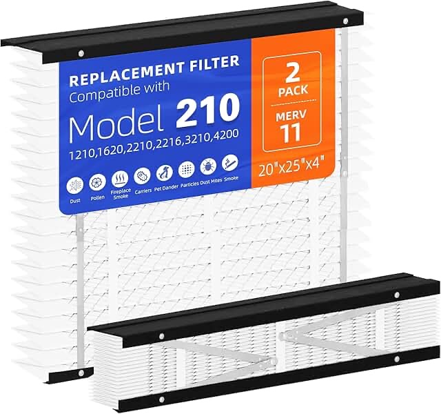snapzy 210 replacement filter compatible with aprilaire air purifier models 1210 1620 2210 2216 3210 4200 2200 upgrade kit 1213  merv 11 whole house furnace filters 20x25x4  2-pack