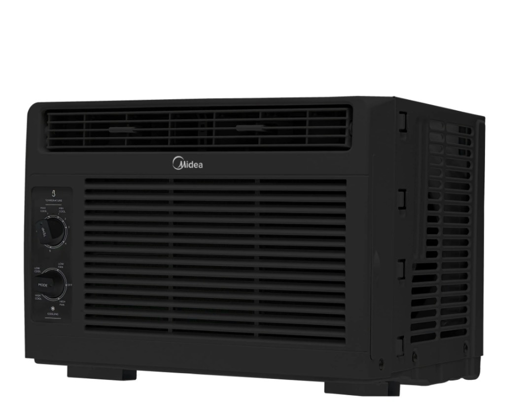 restored midea 5 000 btu 150 sq ft mechanical window air conditioner  black  rmw05mwb  (refurbished)