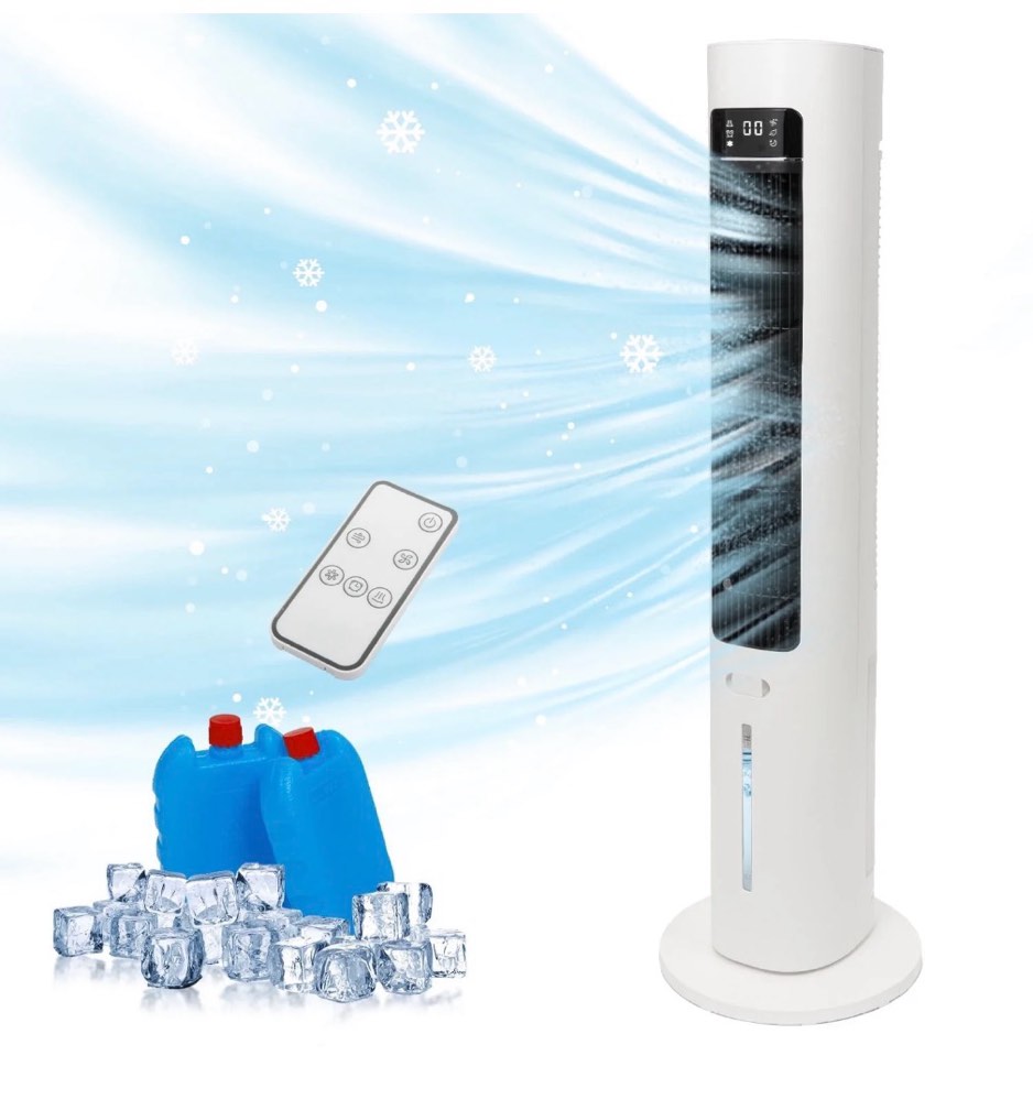40  evaporative air cooler with remote  portable air conditioner with 3 modes  quiet swamp coolers 70° oscillation equipped aroma box  white