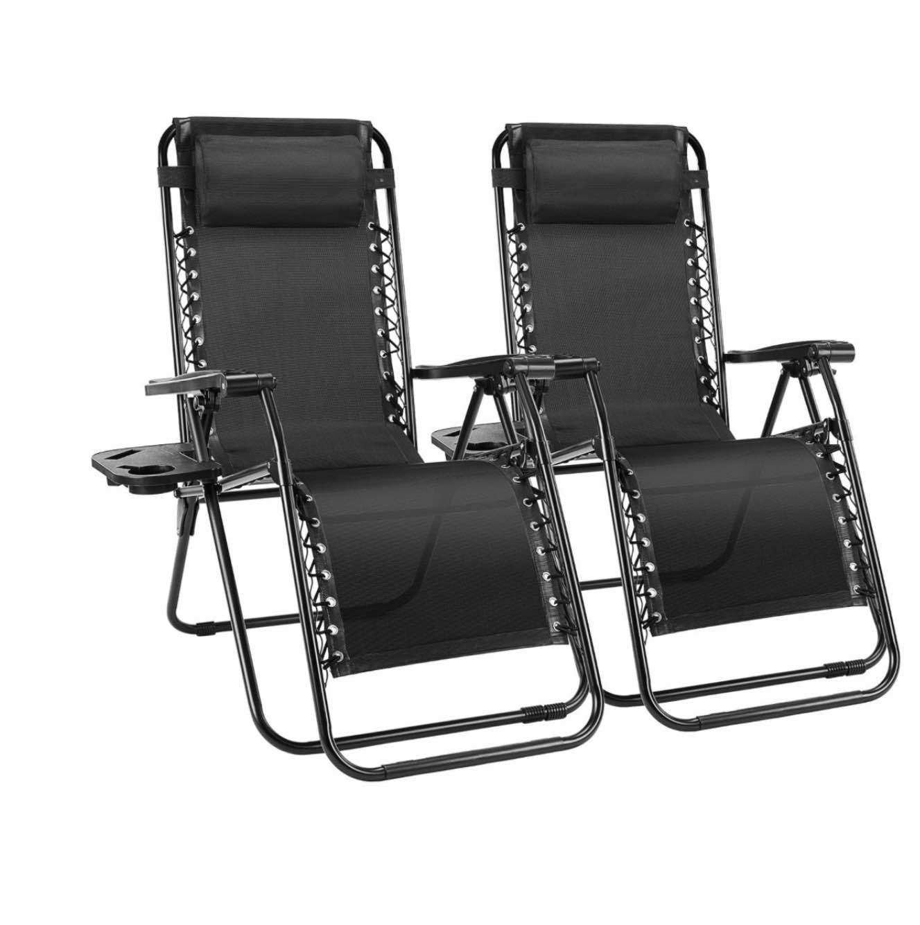 edx zero gravity chair outdoor lounge chair?suitable for beach terrace pool patio  black 2-pack