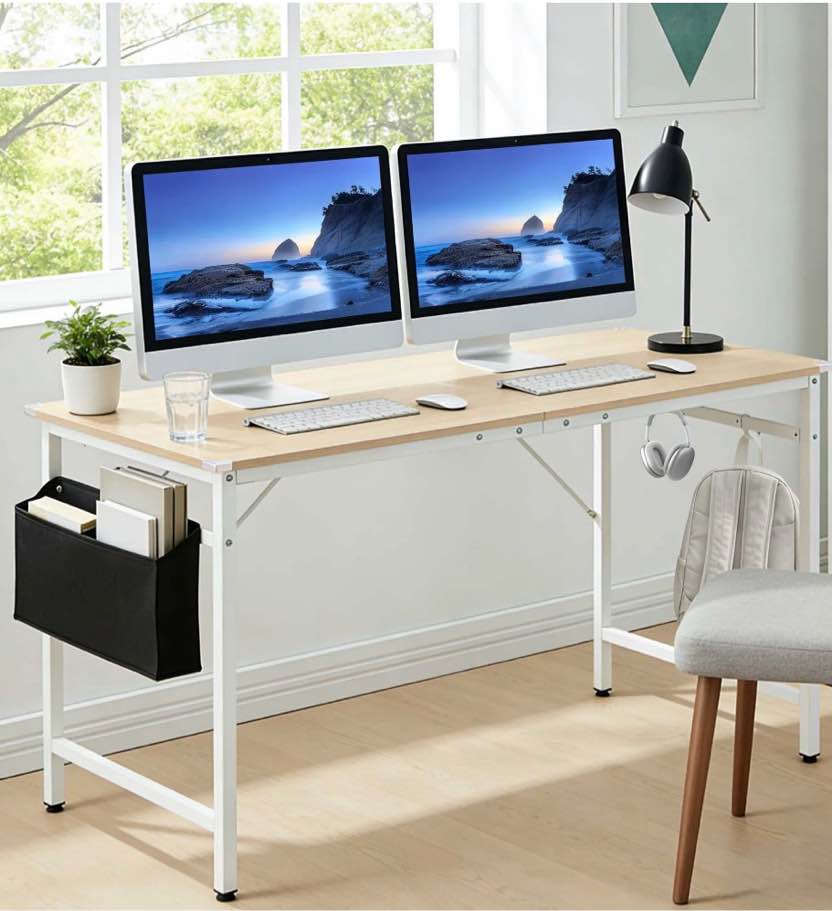 ktaxon 47" wood computer desk pc laptop study table workstation home office furniture oak
